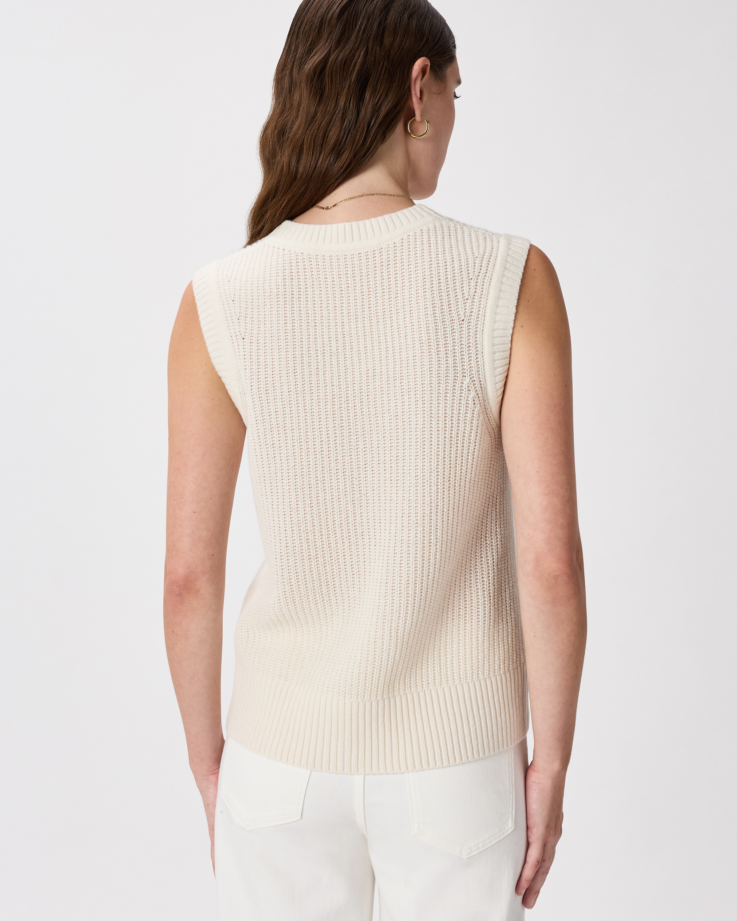 Mongolian Cashmere Fisherman Sweater Vest — Image 5