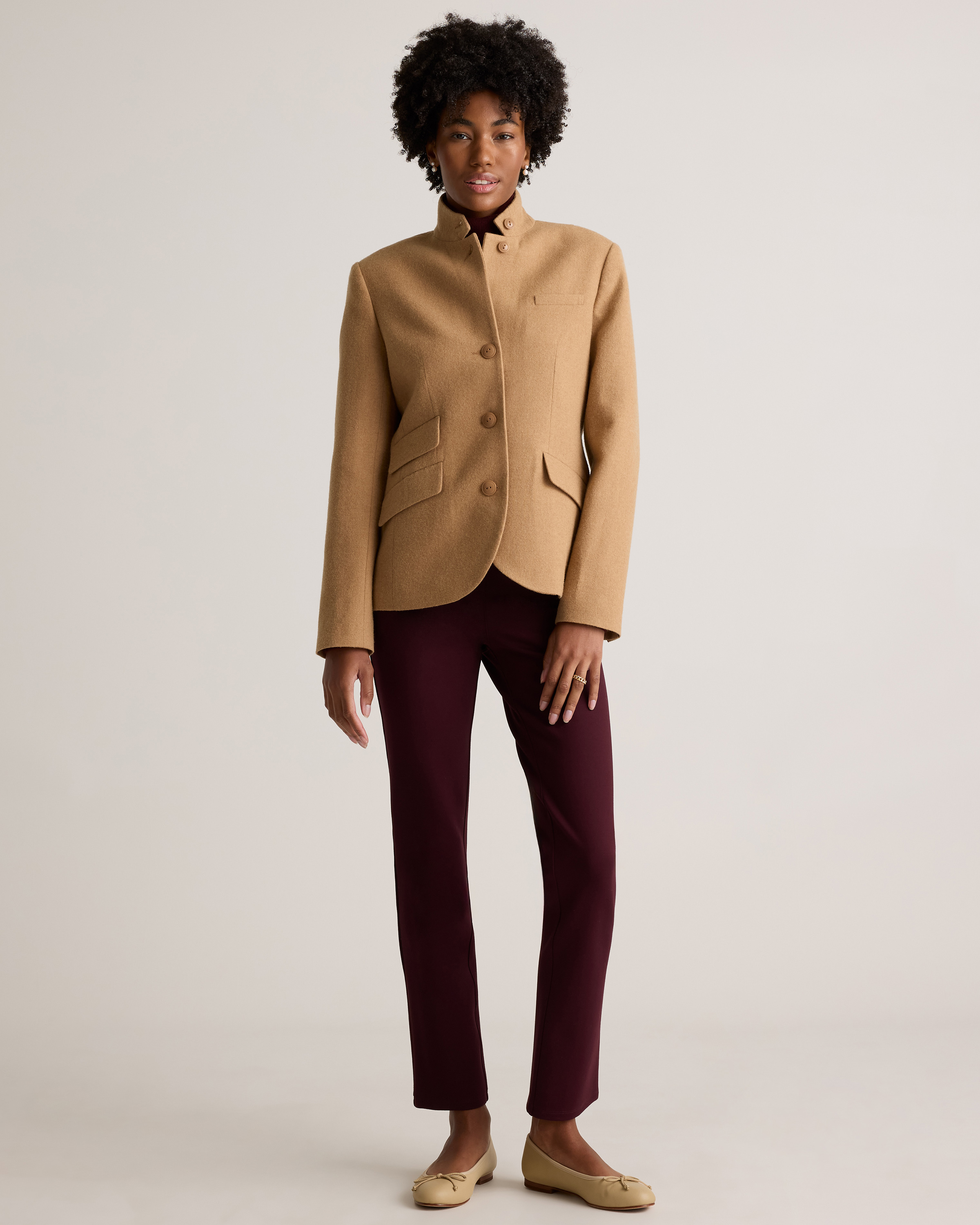 Italian Wool Stand Collar Blazer — Image 20