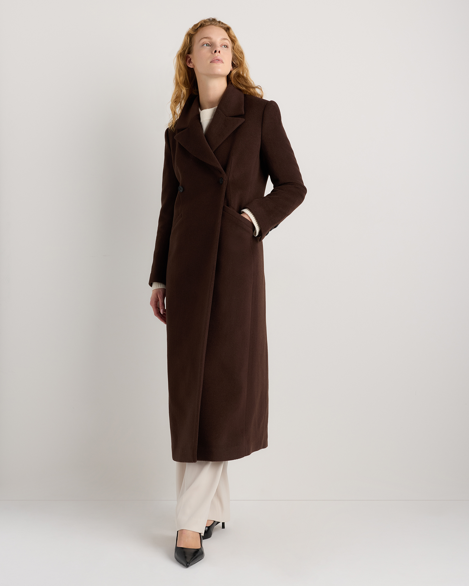 Wool Cashmere Tailored Long Coat — Image 28
