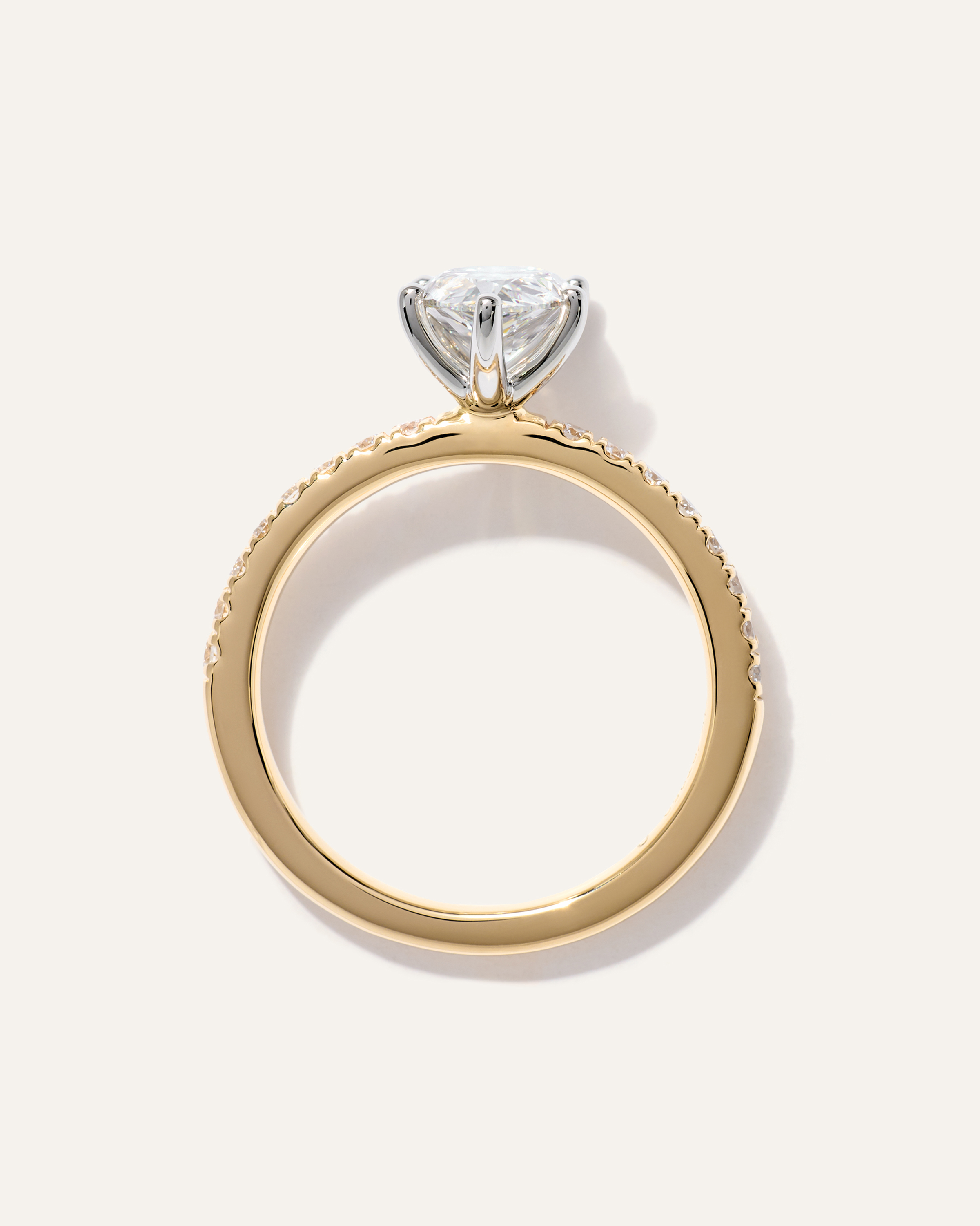 Lab Grown Diamond Pear Petite Pave Engagement Ring - 1.5ct — Image 6