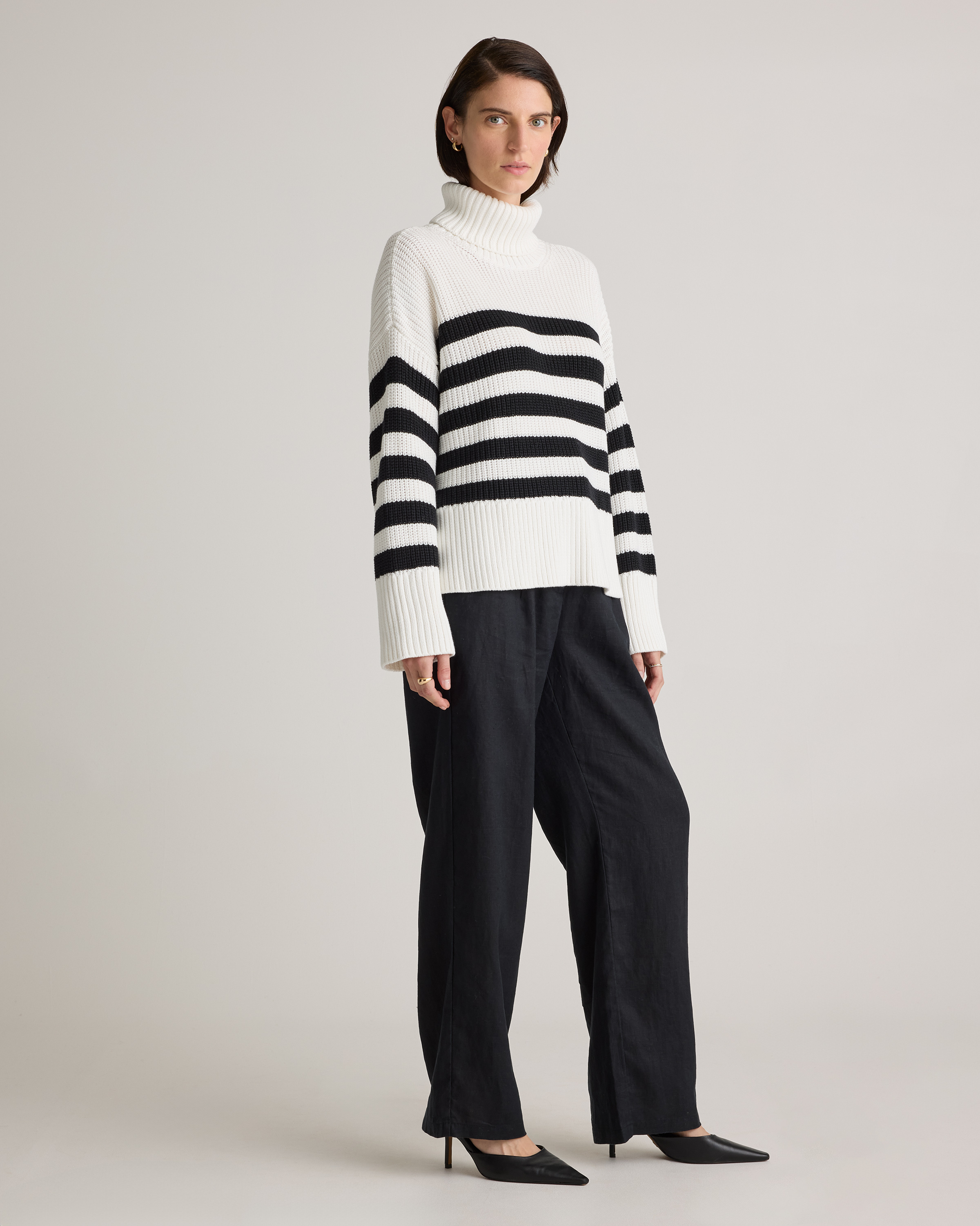 100% Organic Cotton Split Hem Turtleneck Sweater — Image 15