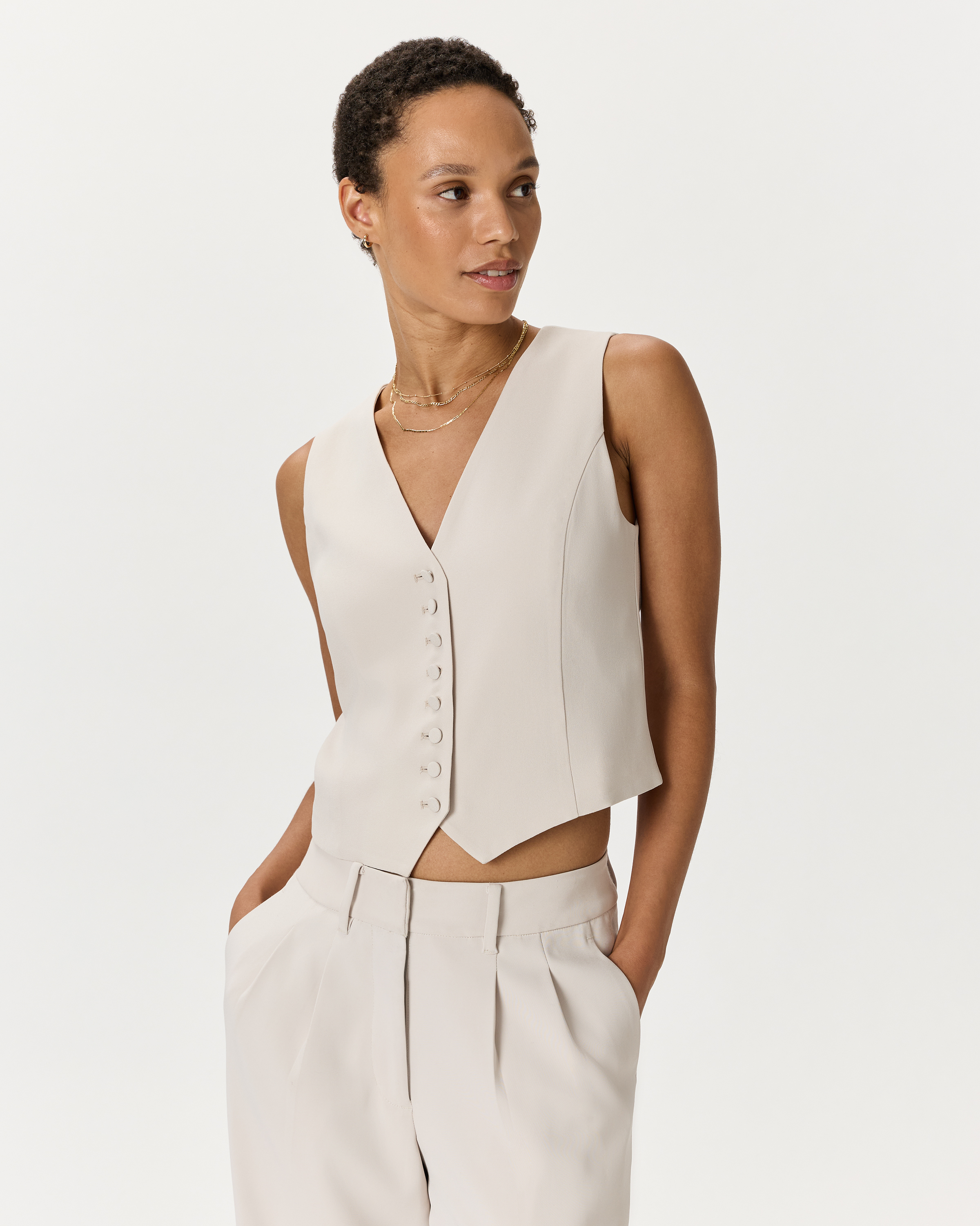 Fluid Crepe Vest — Image 8