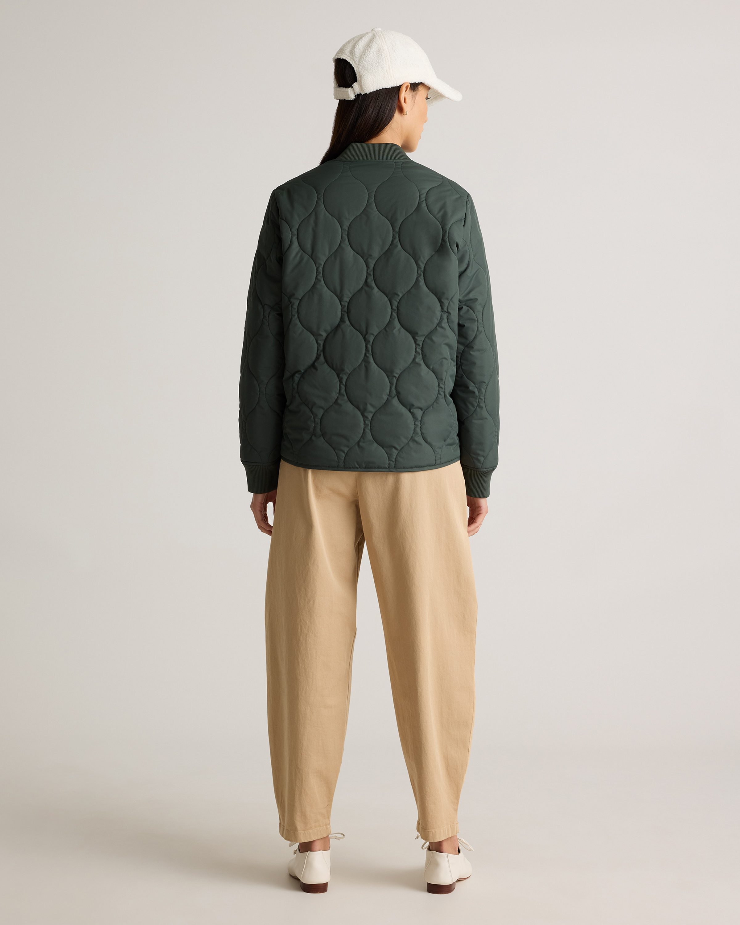 Featherless Quilted Puffer Bomber Jacket — Image 5