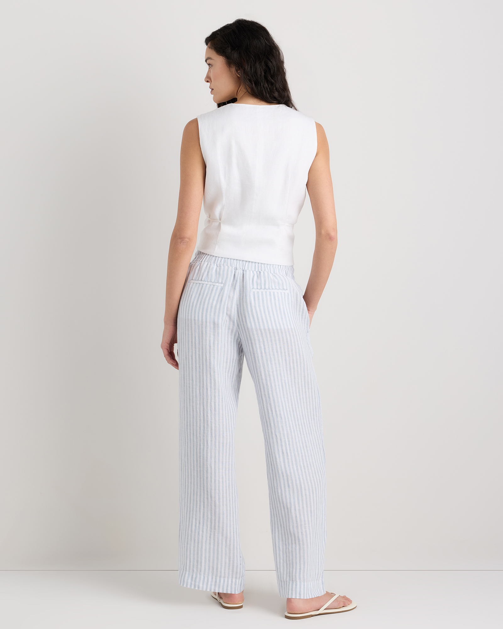 100% European Linen Wide Leg Pants — Image 59