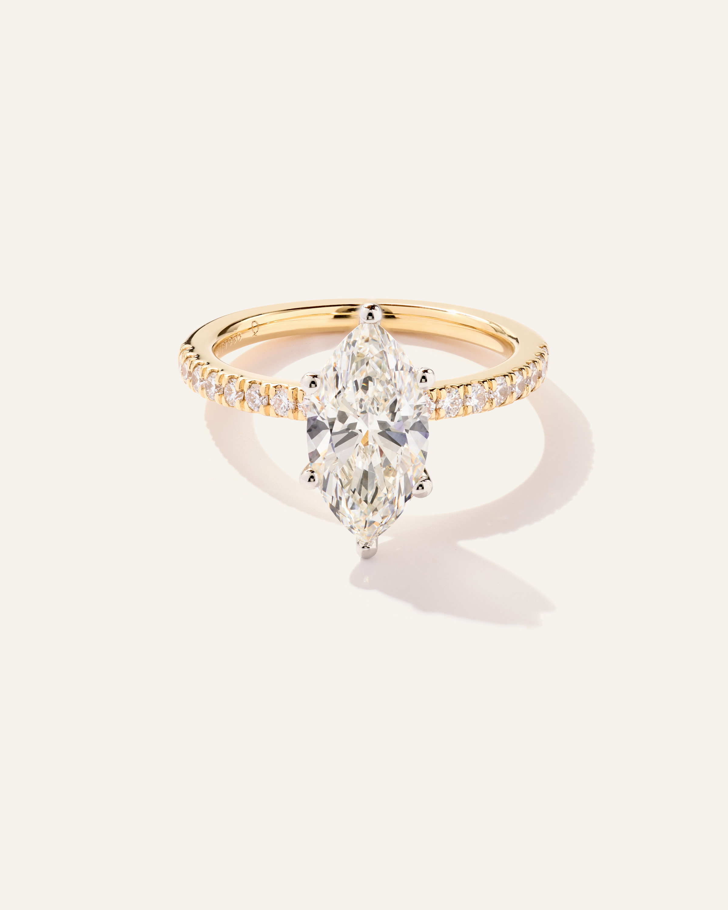 Lab Grown Diamond Marquise Petite Pave Engagement Ring - 2ct — Image 6