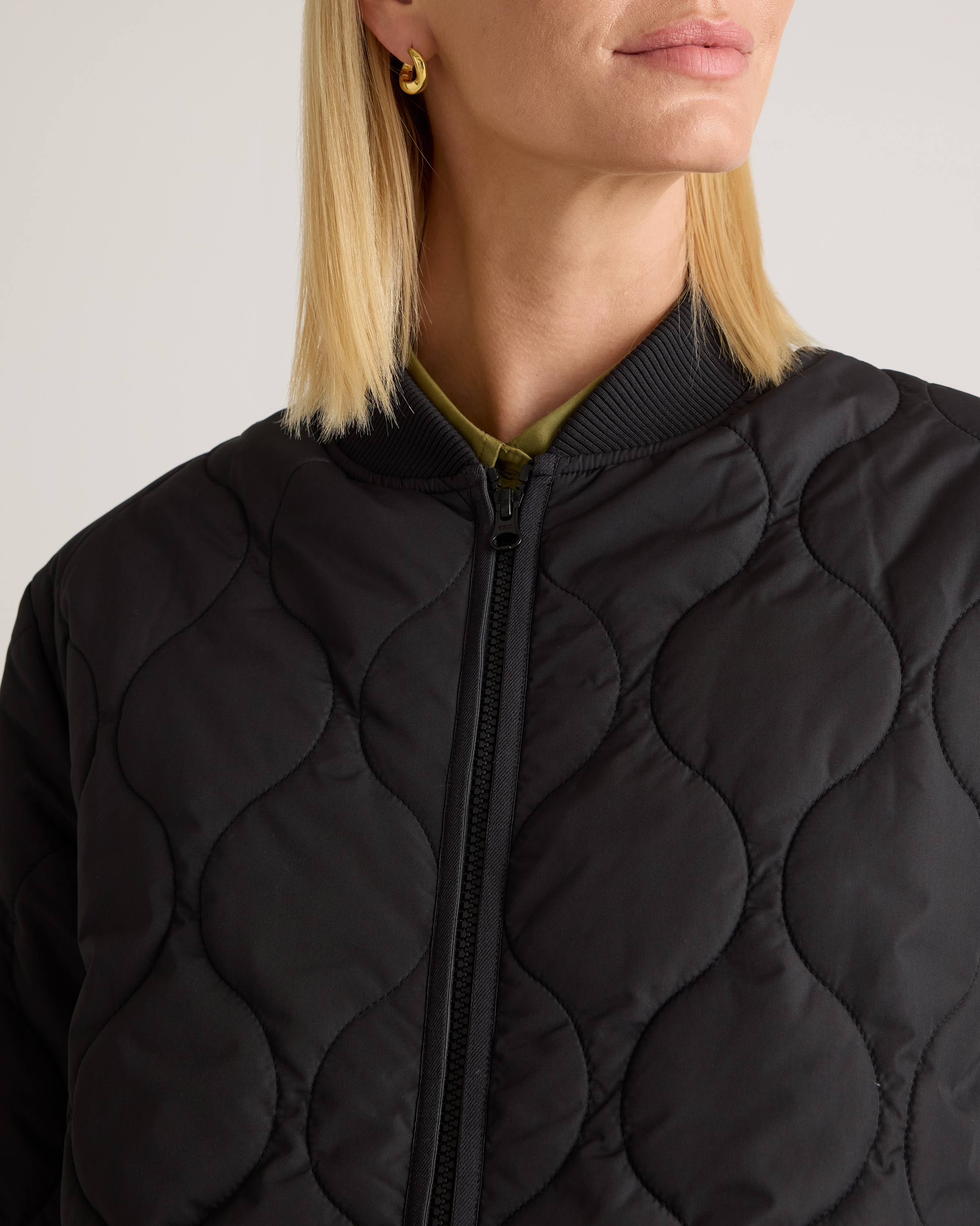 Featherless Quilted Puffer Long Coat — Image 10
