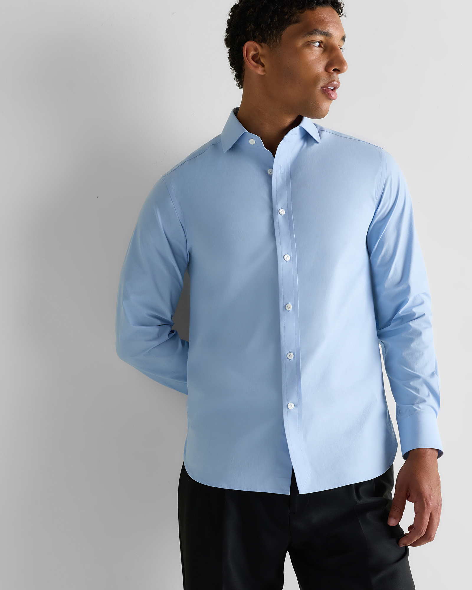 Organic Cotton Stretch Poplin Dress Shirt — Image 35