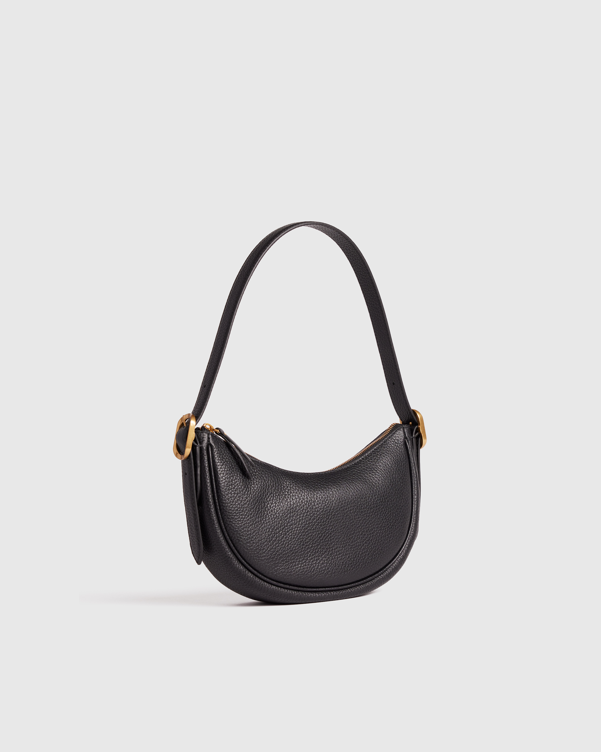 Italian Leather Mini Crescent Shoulder Bag — Image 13