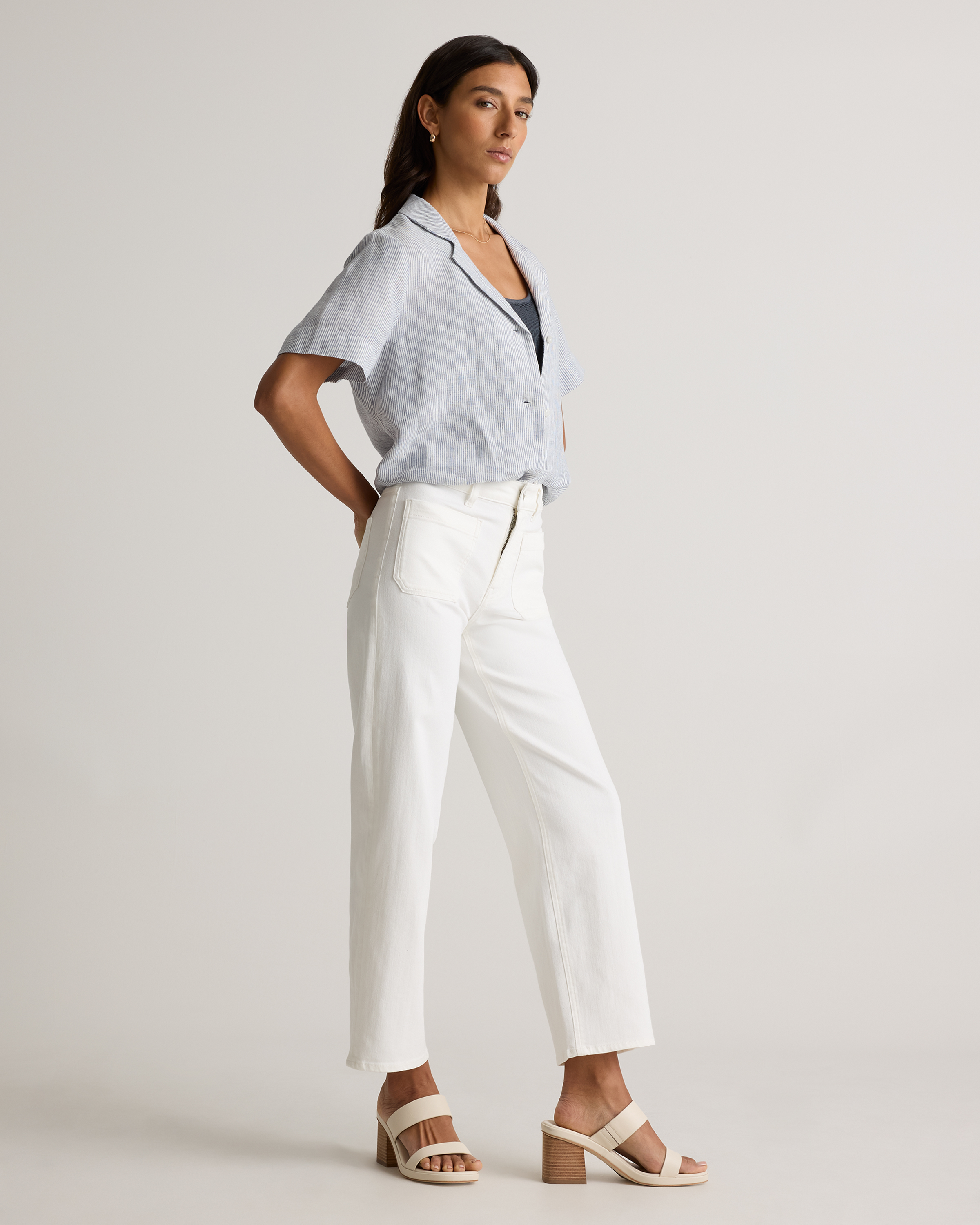 Bella Stretch Patch Pocket Wide Leg Jeans — Image 16
