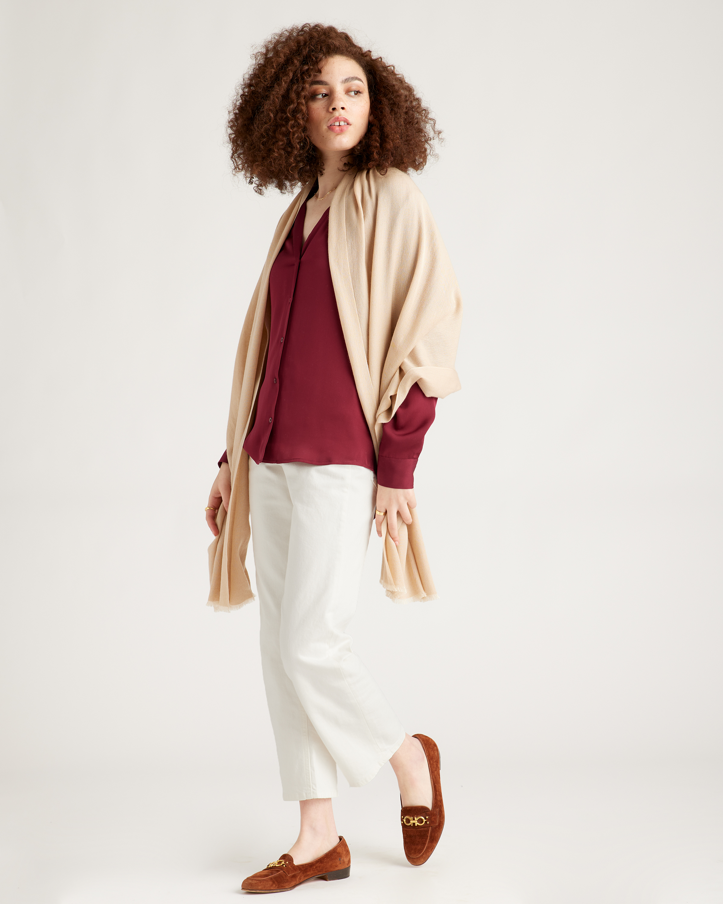 Featherweight Cashmere Silk Frayed Edge Scarf — Image 32
