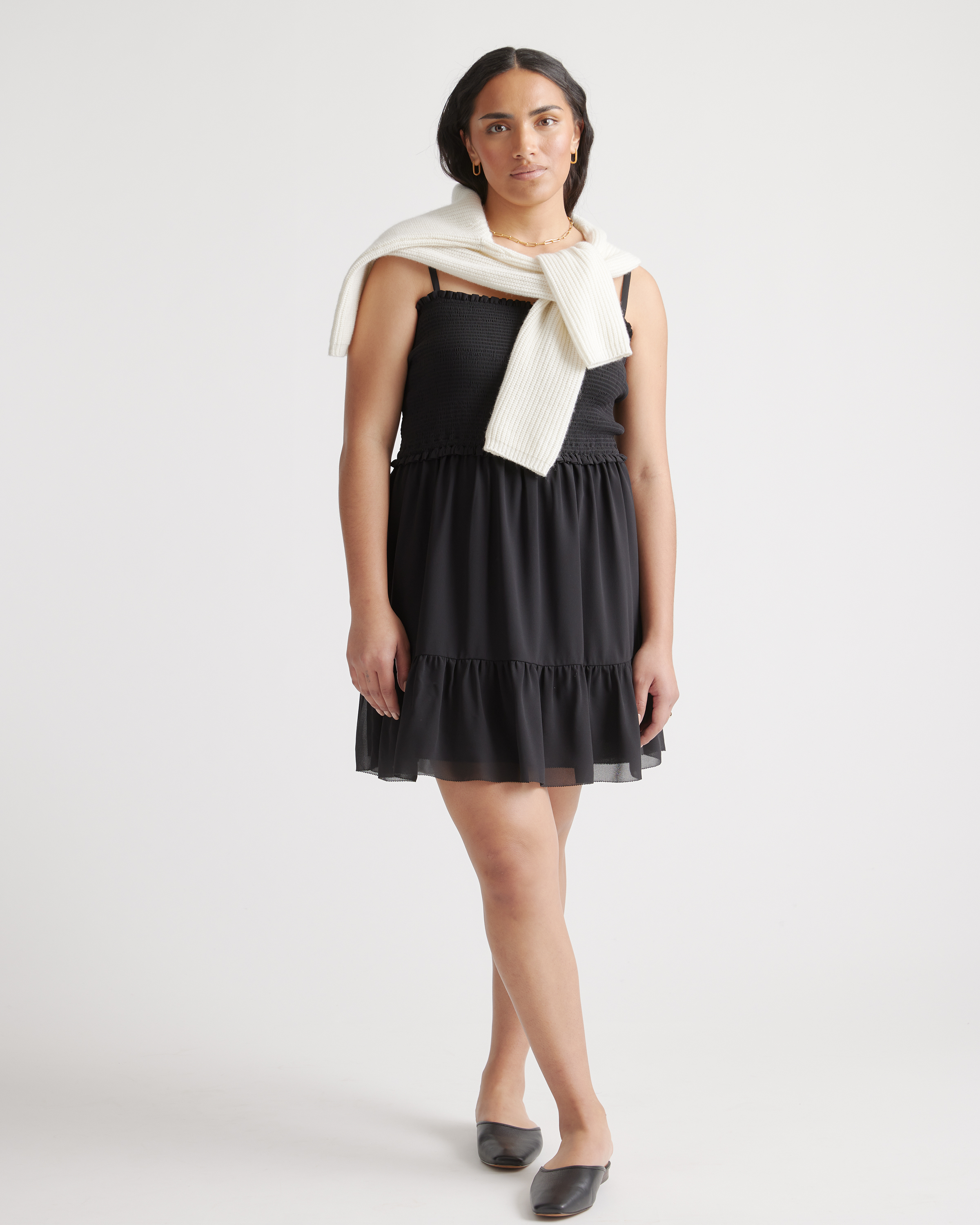 Chiffon Smocked Sleeveless Mini Dress — Image 10