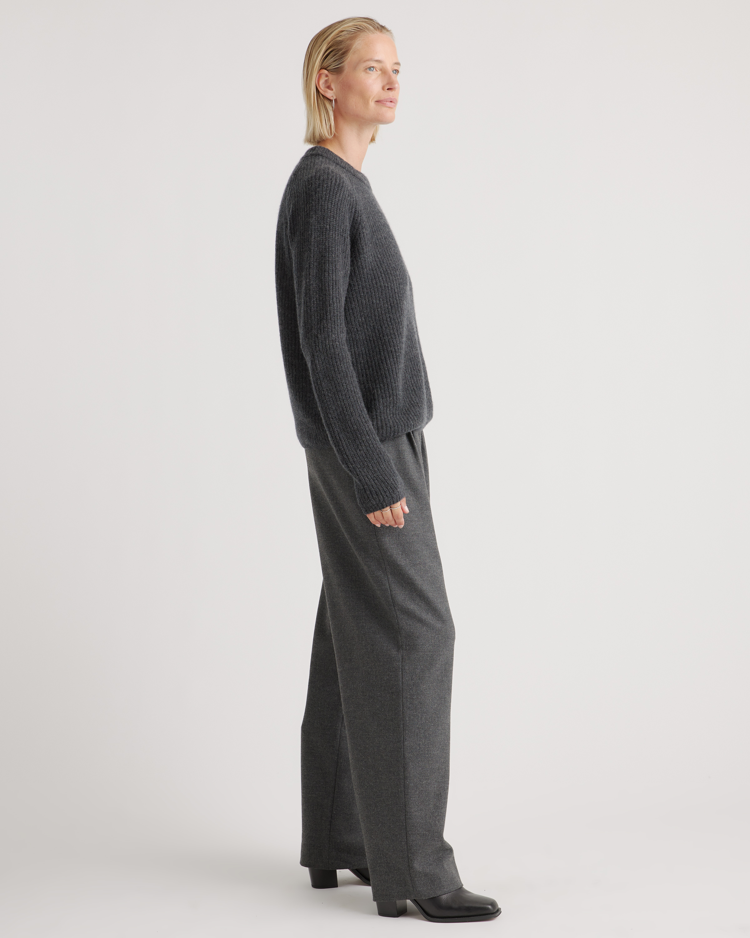 Mongolian Cashmere Fisherman Crewneck Sweater — Image 73