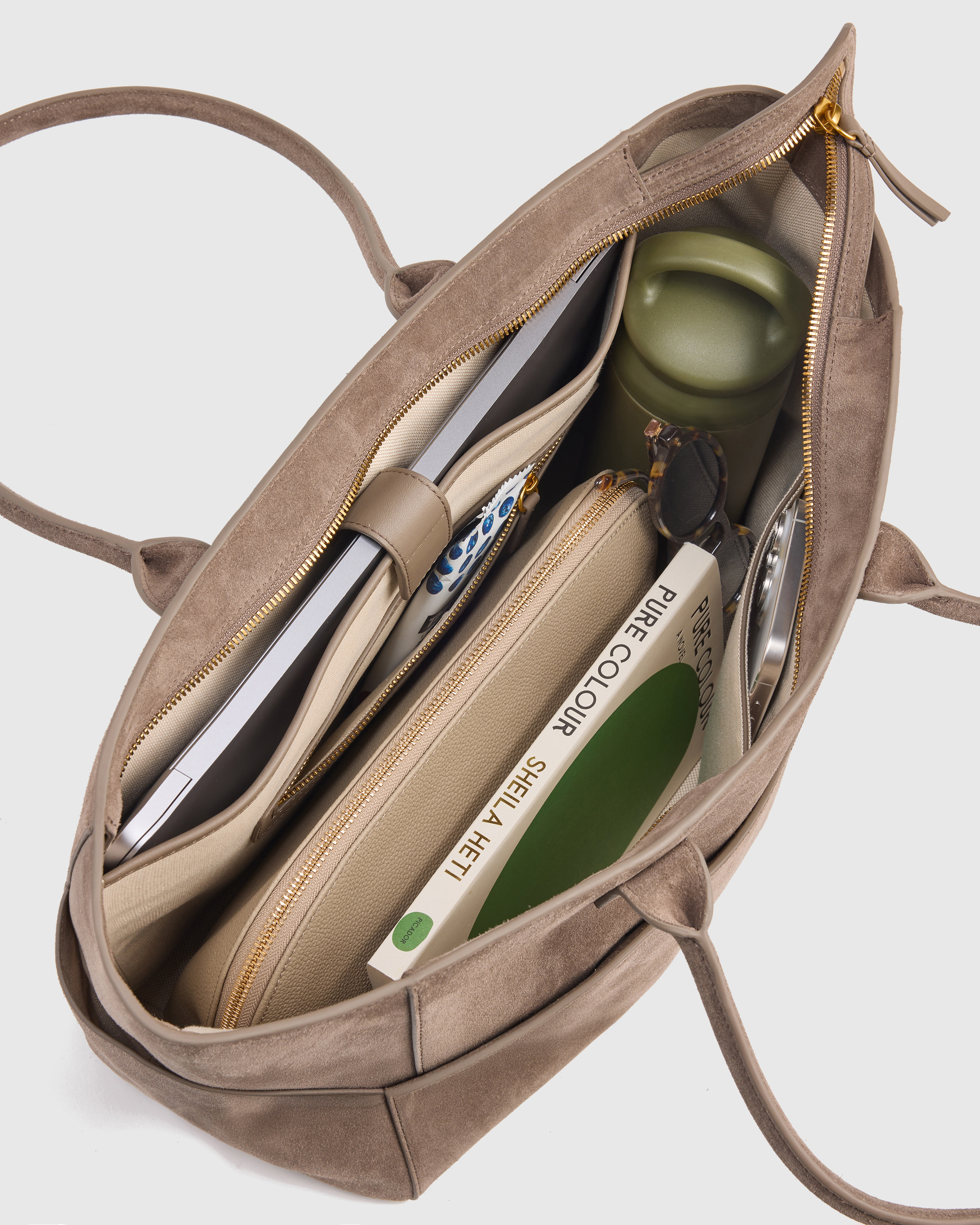 Italian Suede Shopper Tote — Image 10