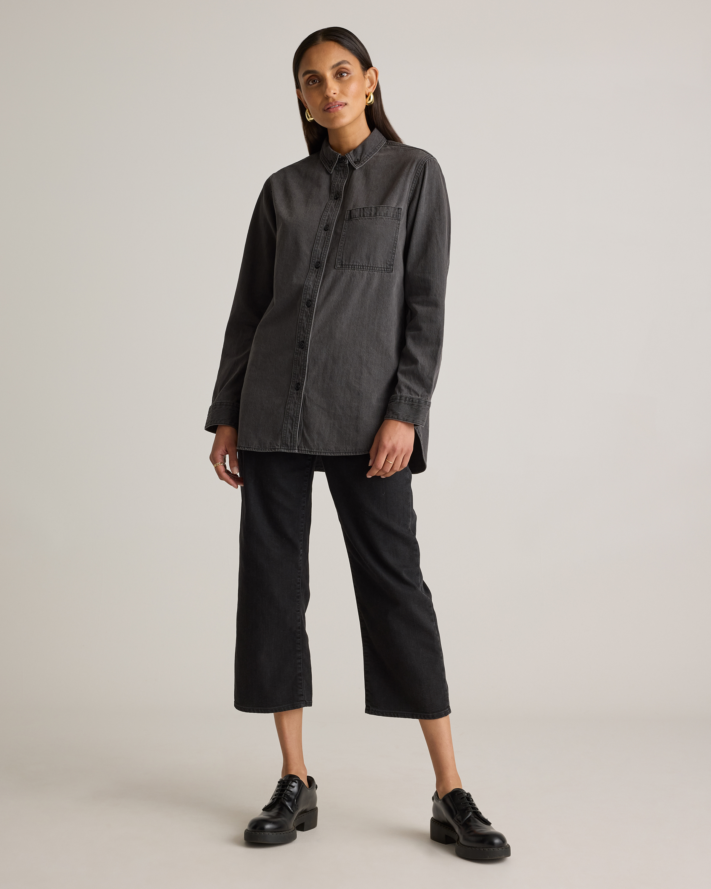 Distressed Denim Oversized Shirt — Image 8