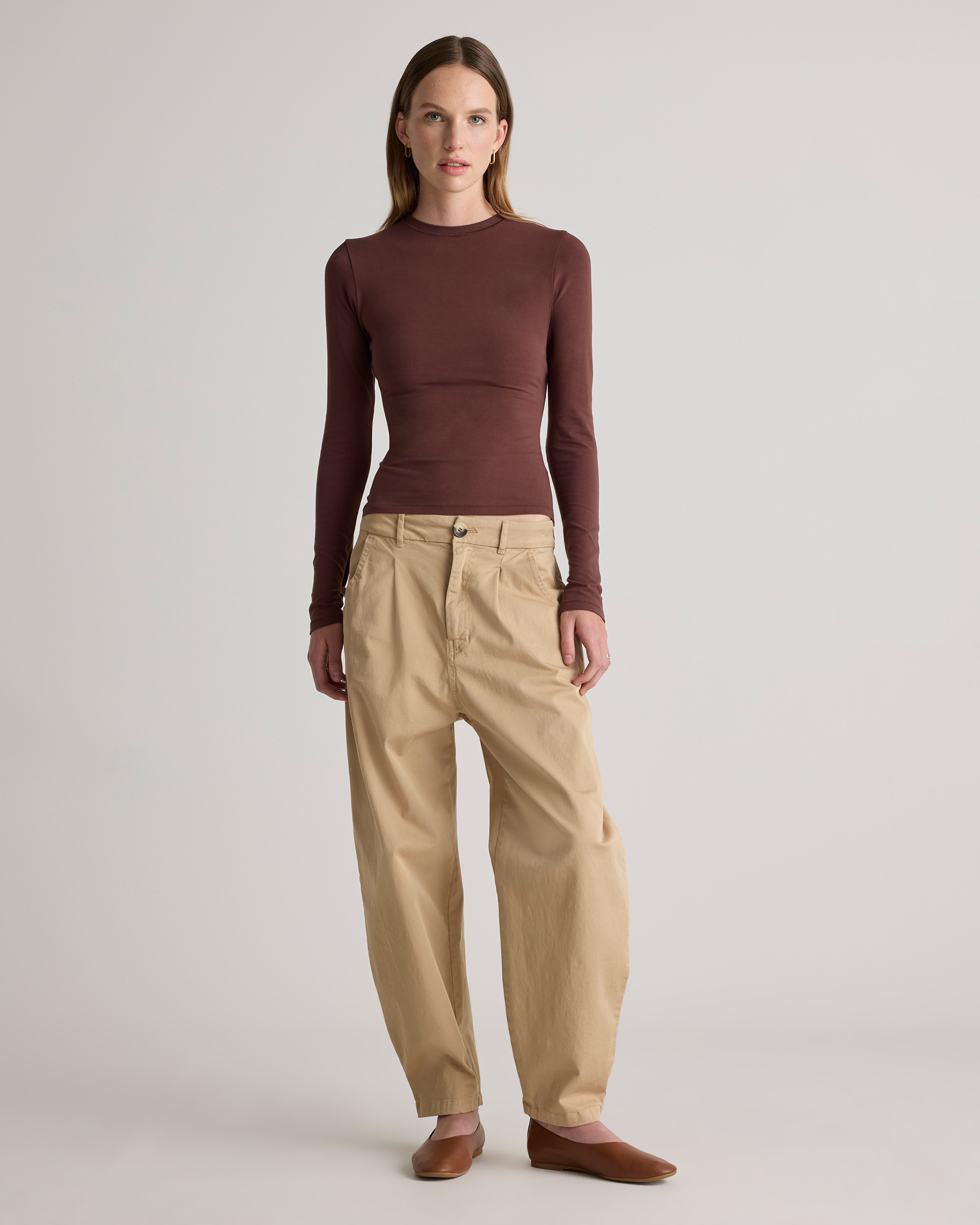 Stretch Cotton Jersey Fitted Long Sleeve T-Shirt — Image 11