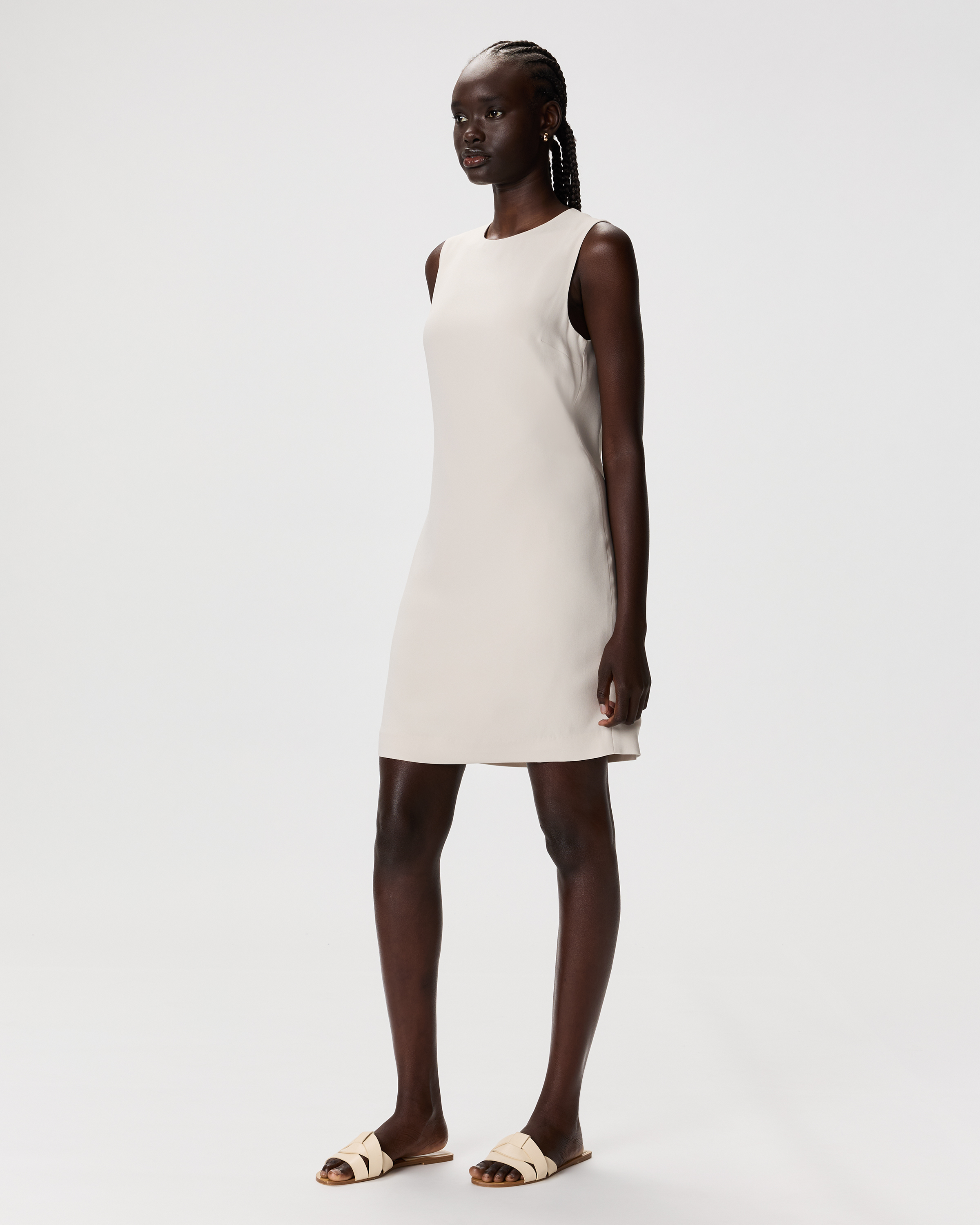Fluid Crepe Sleeveless Shift Dress — Image 13