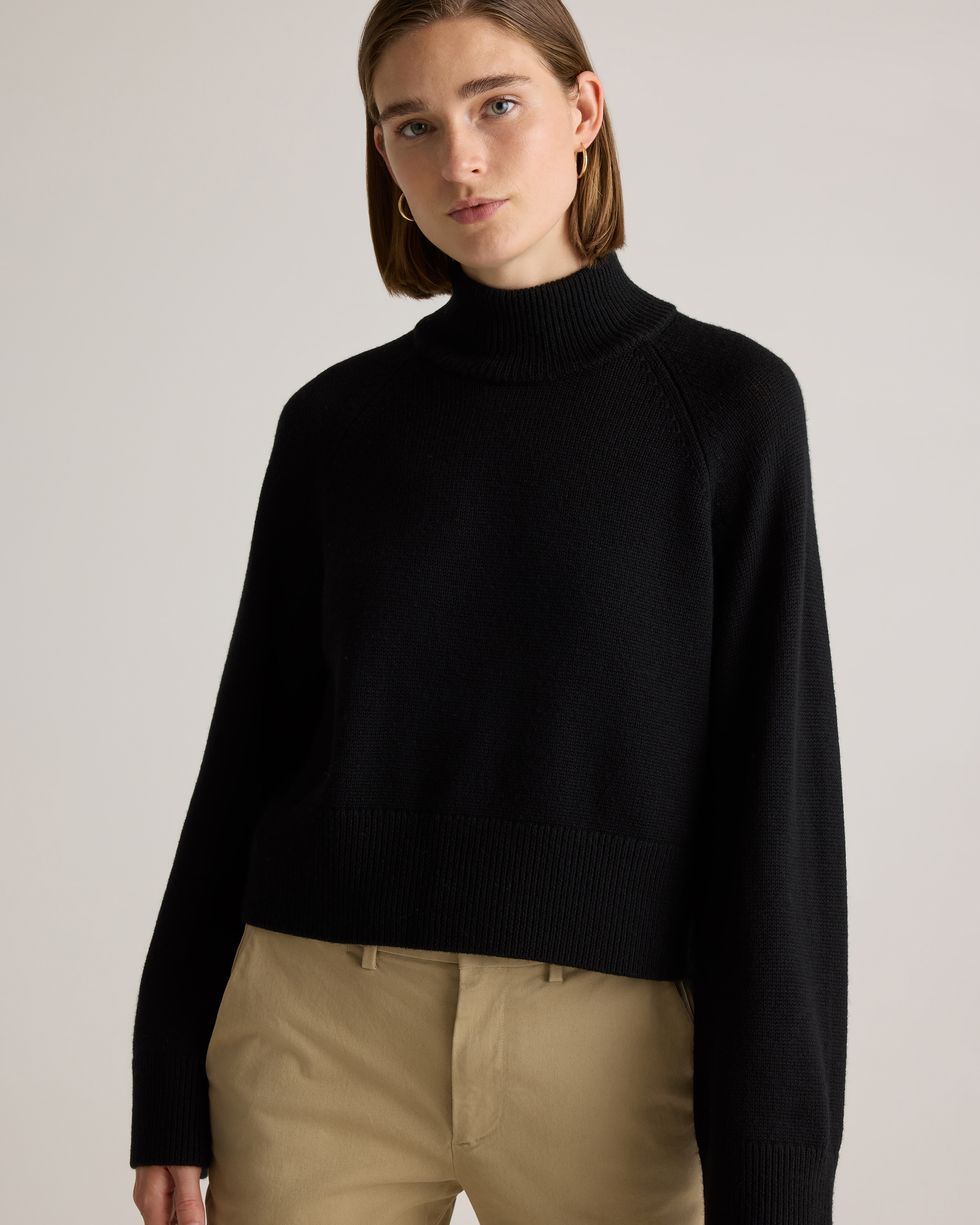 Australian Merino Wool Cropped Mock Neck Sweater — Image 14