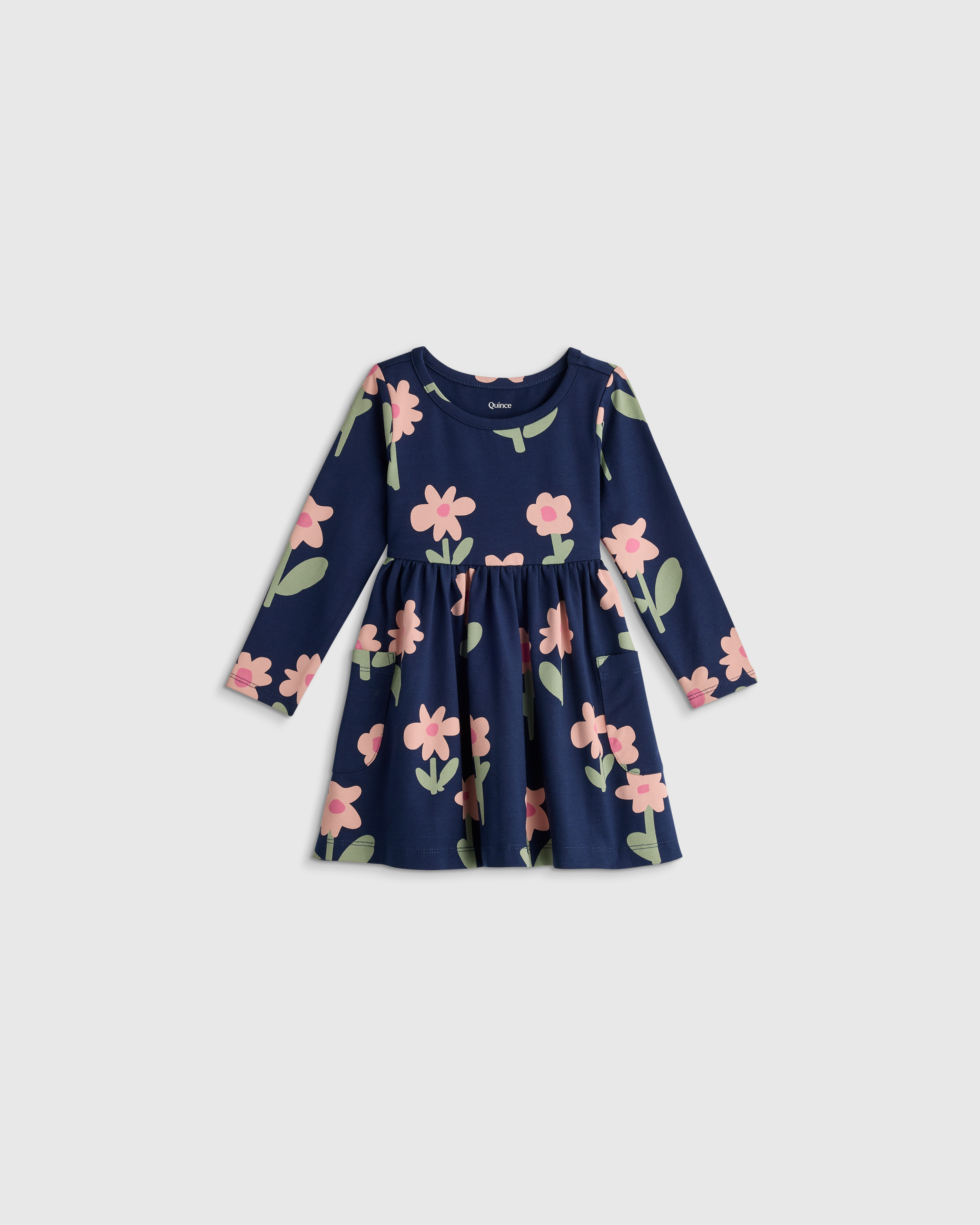 Organic Cotton Long Sleeve Fit and Flare Pocket Dress — Image 18