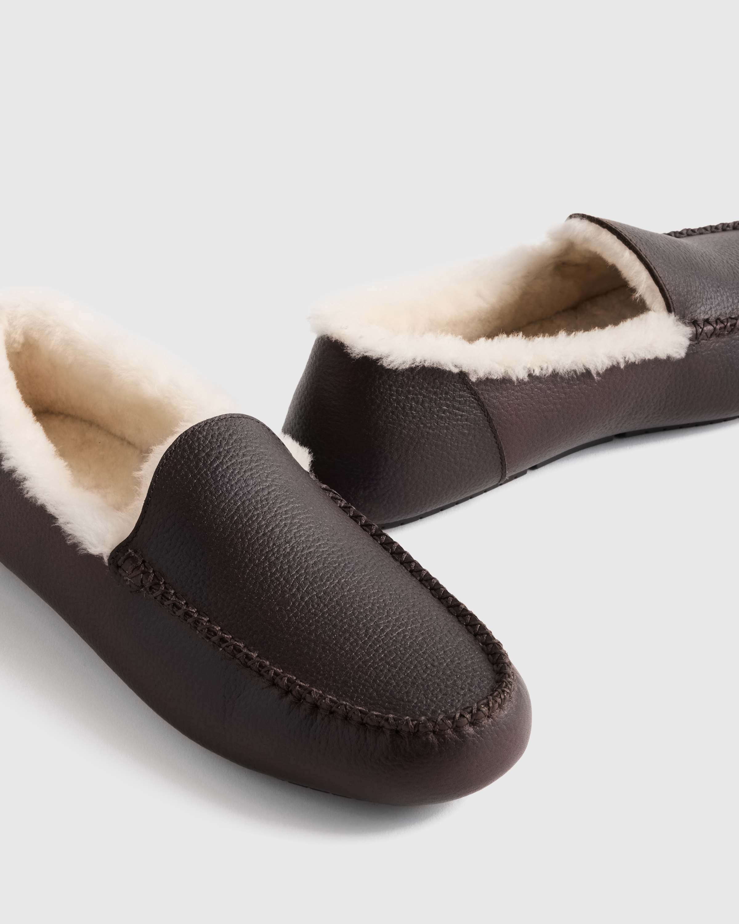 Italian Leather Handstitched Moccasin Slipper — Image 5