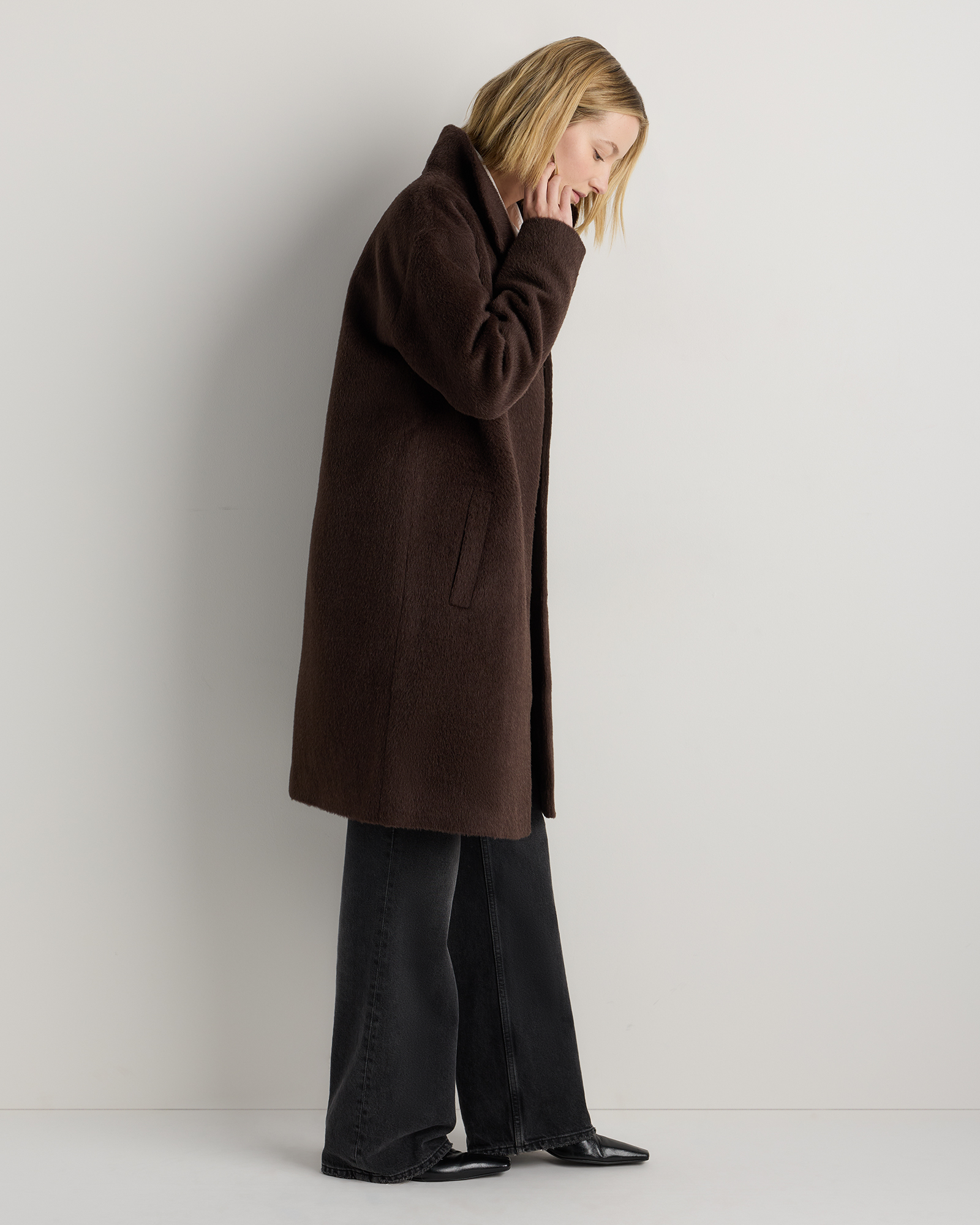 Alpaca-Wool Stand Collar Coat — Image 21