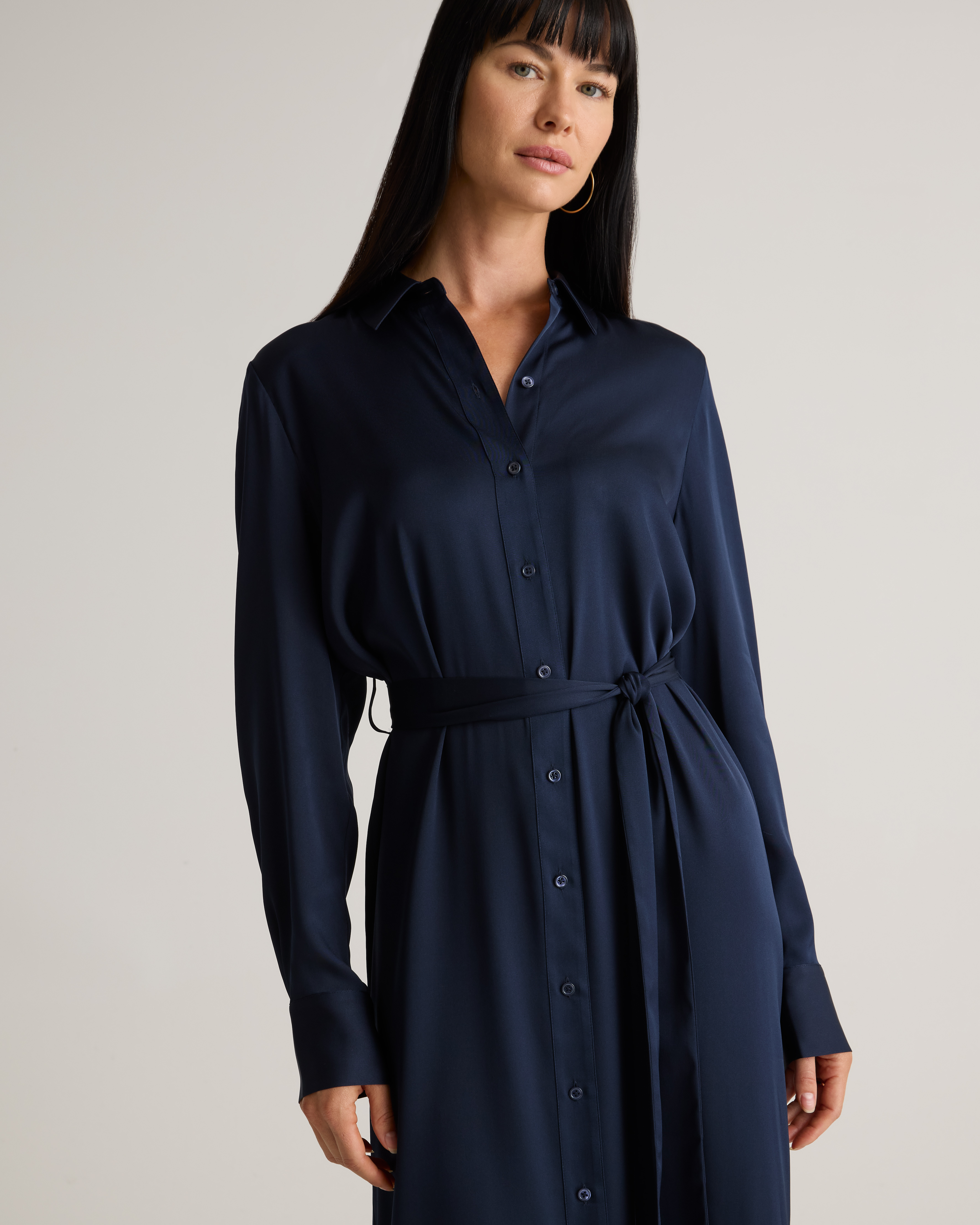 Washable Stretch Silk Maxi Shirt Dress — Image 5