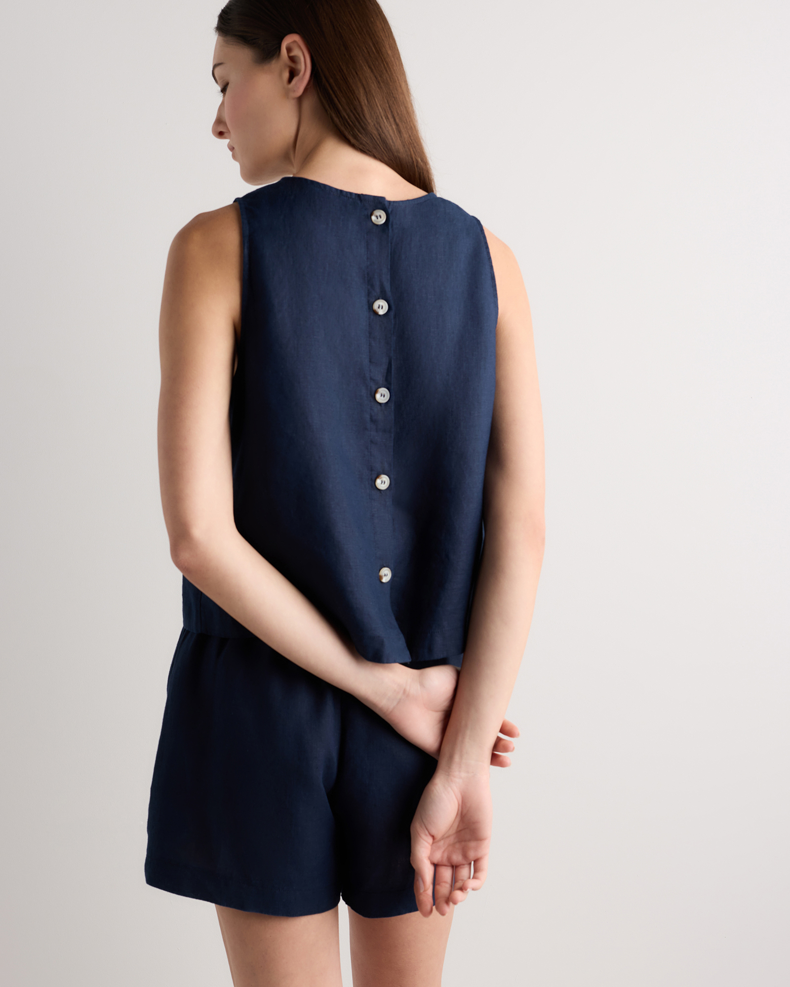 100% European Linen Cropped Tank — Image 34