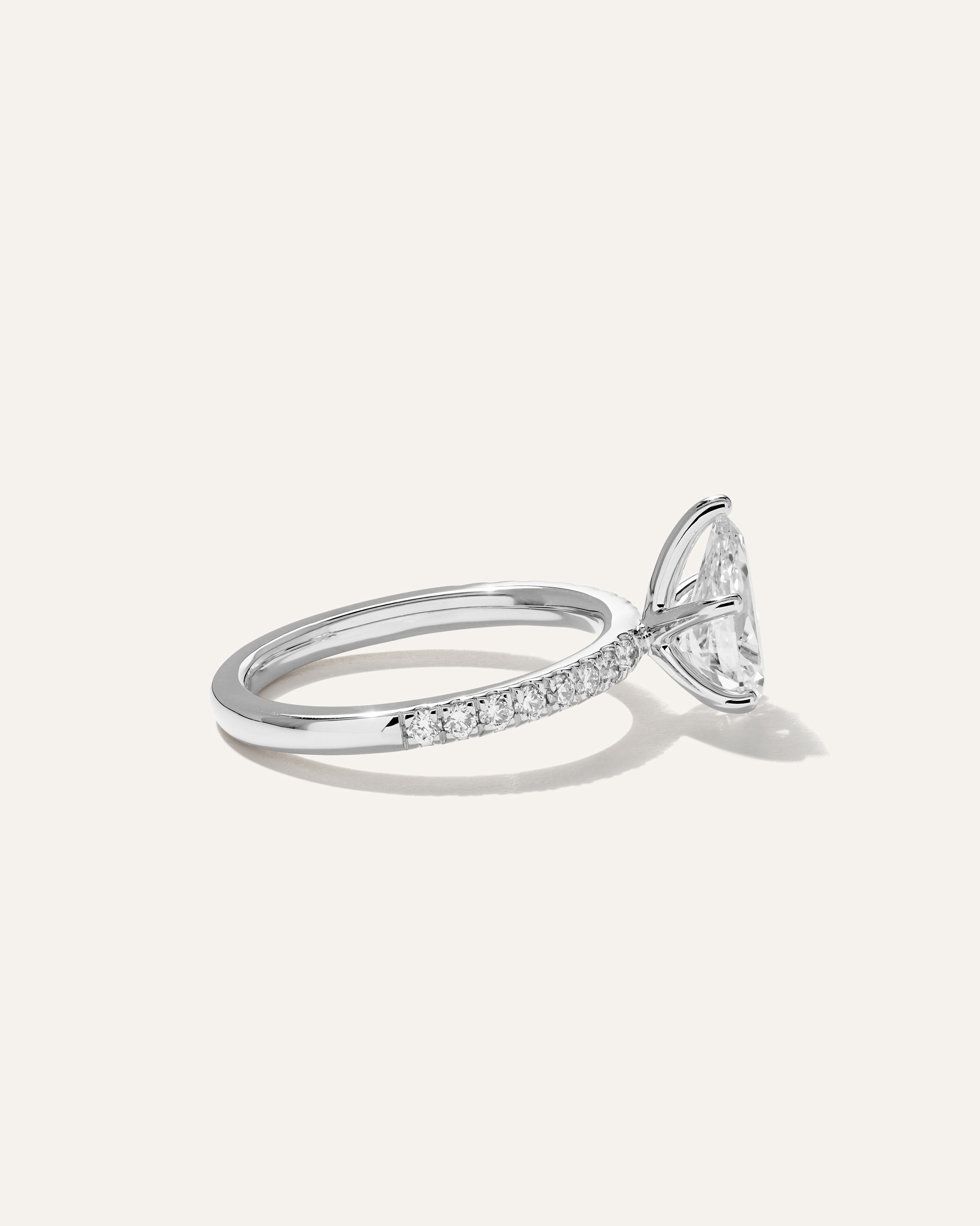 Lab Grown Diamond Pear Petite Pave Engagement Ring - 1.5ct — Image 10