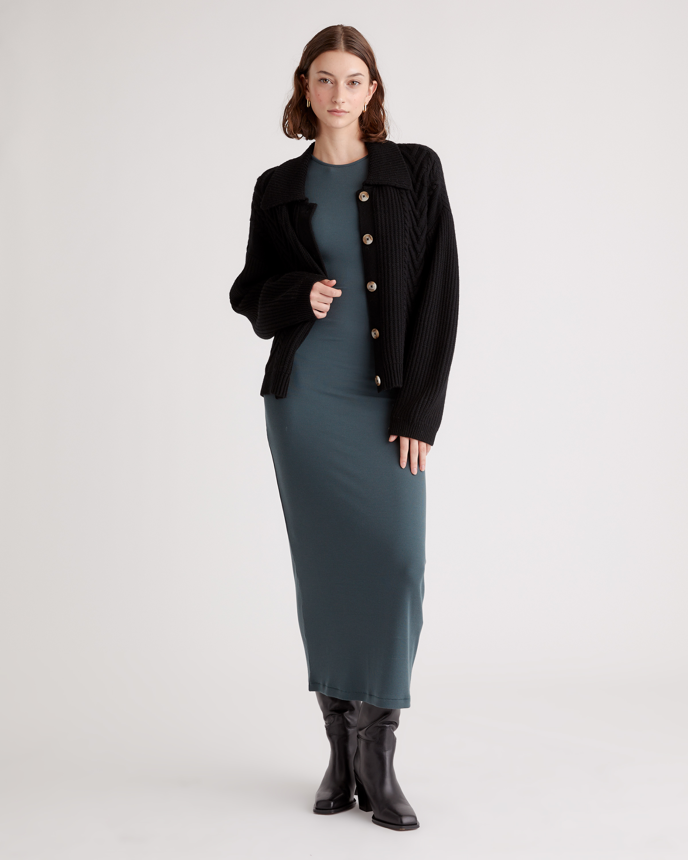 Australian Merino Wool Collared Cable Cardigan — Image 30