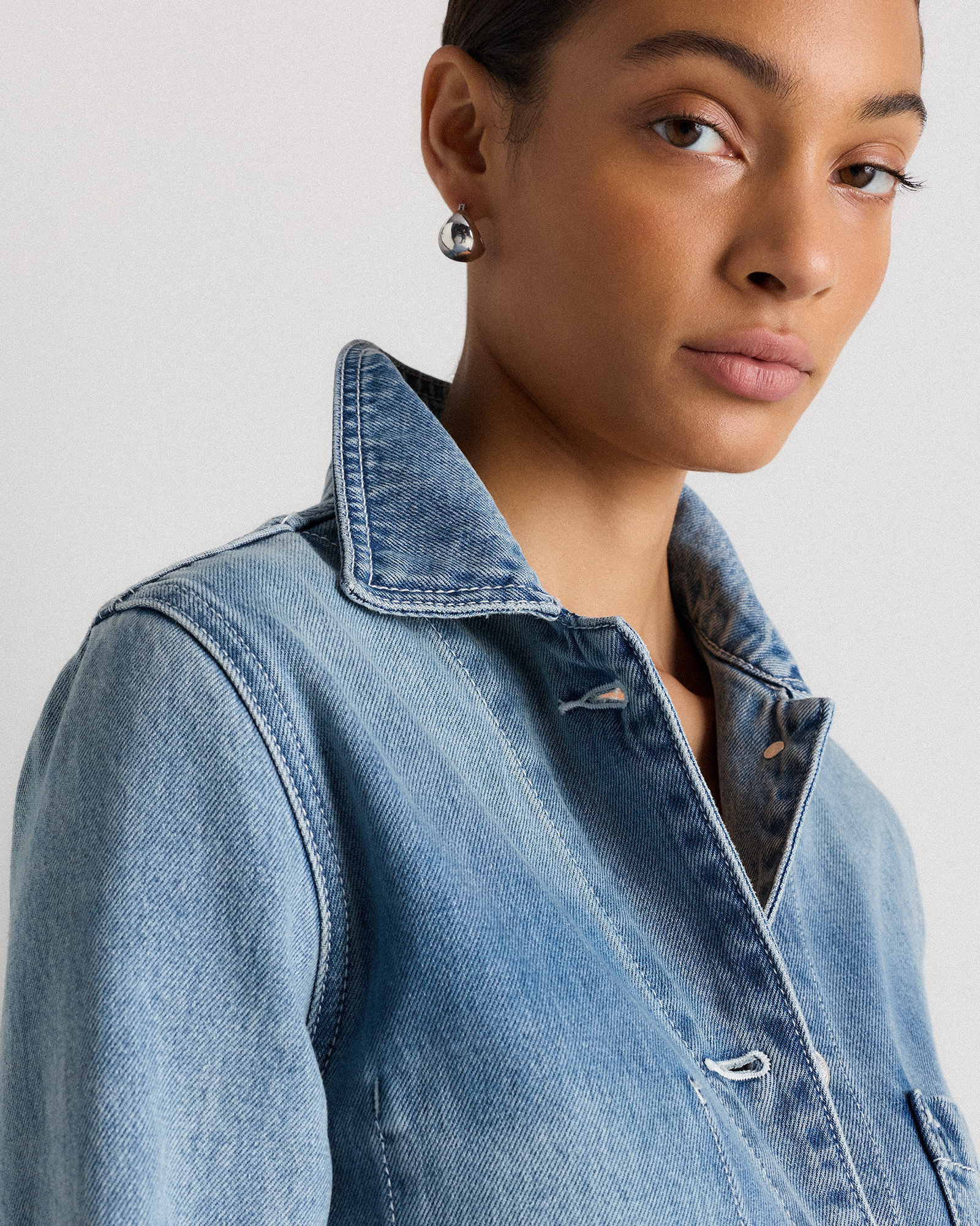 100% Organic Cotton Denim Chore Jacket — Image 5