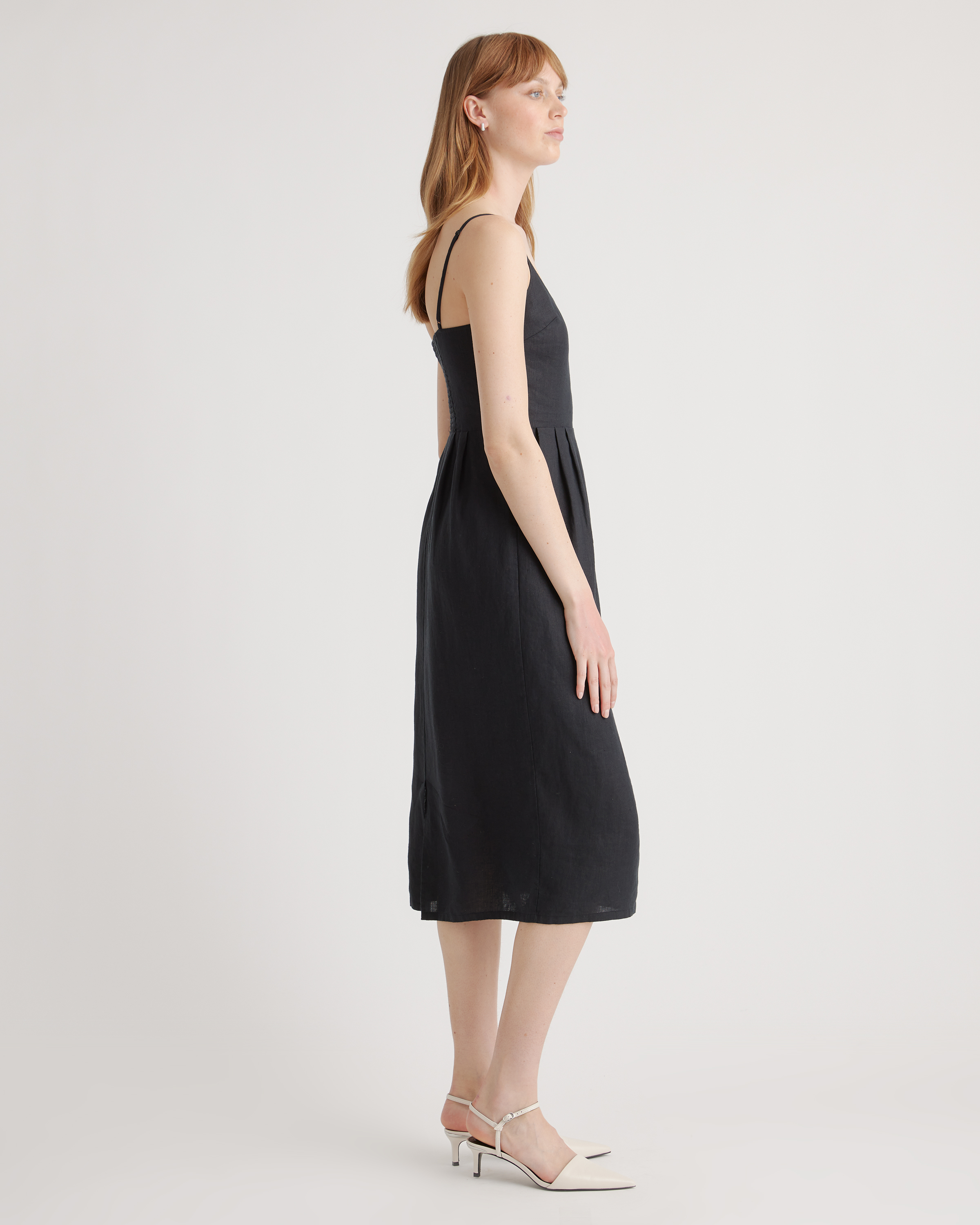 100% European Linen Scoop Neck Midi Dress — Image 35