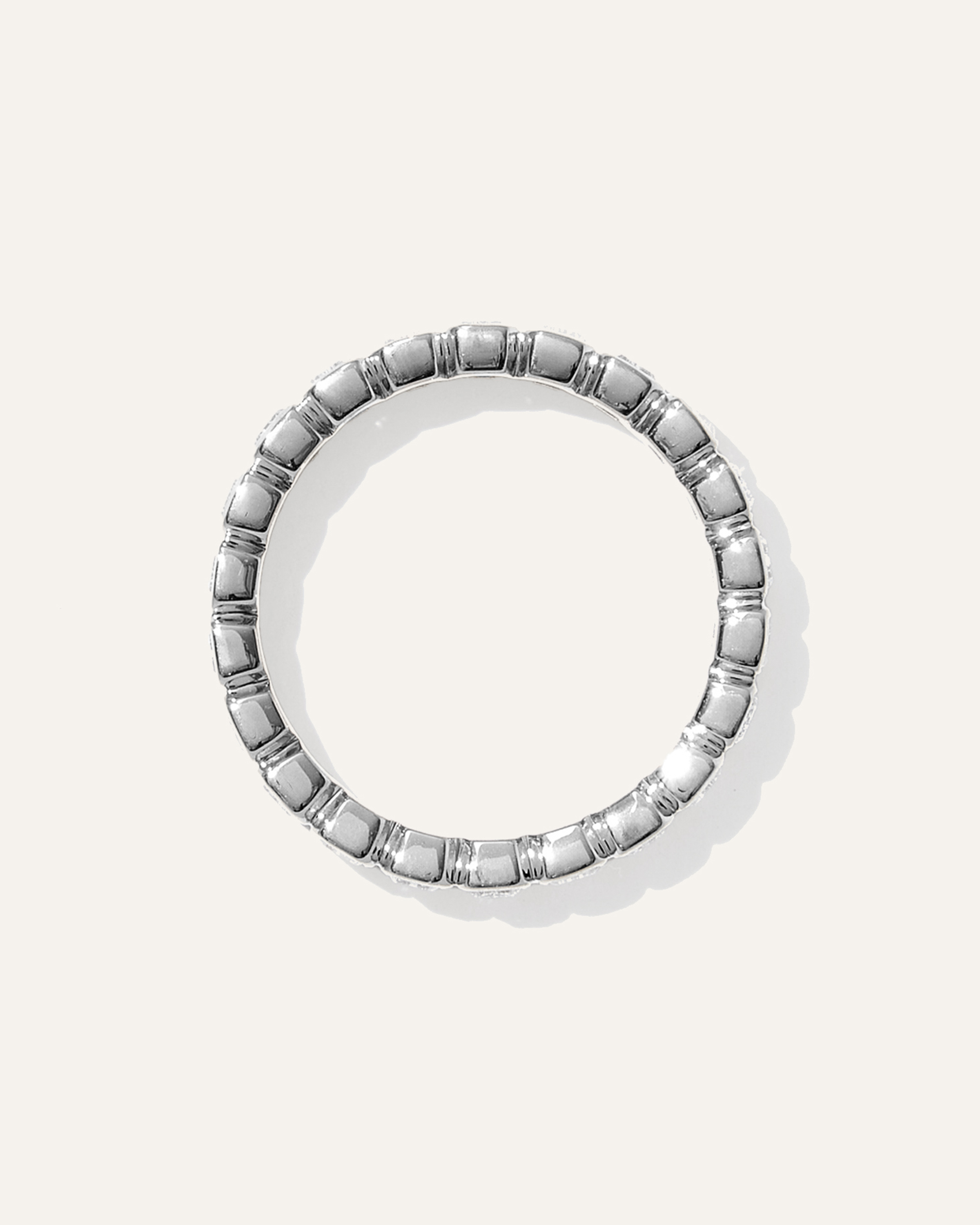 Lab Grown Diamond Emerald North-South Bezel Eternity Band — Image 8