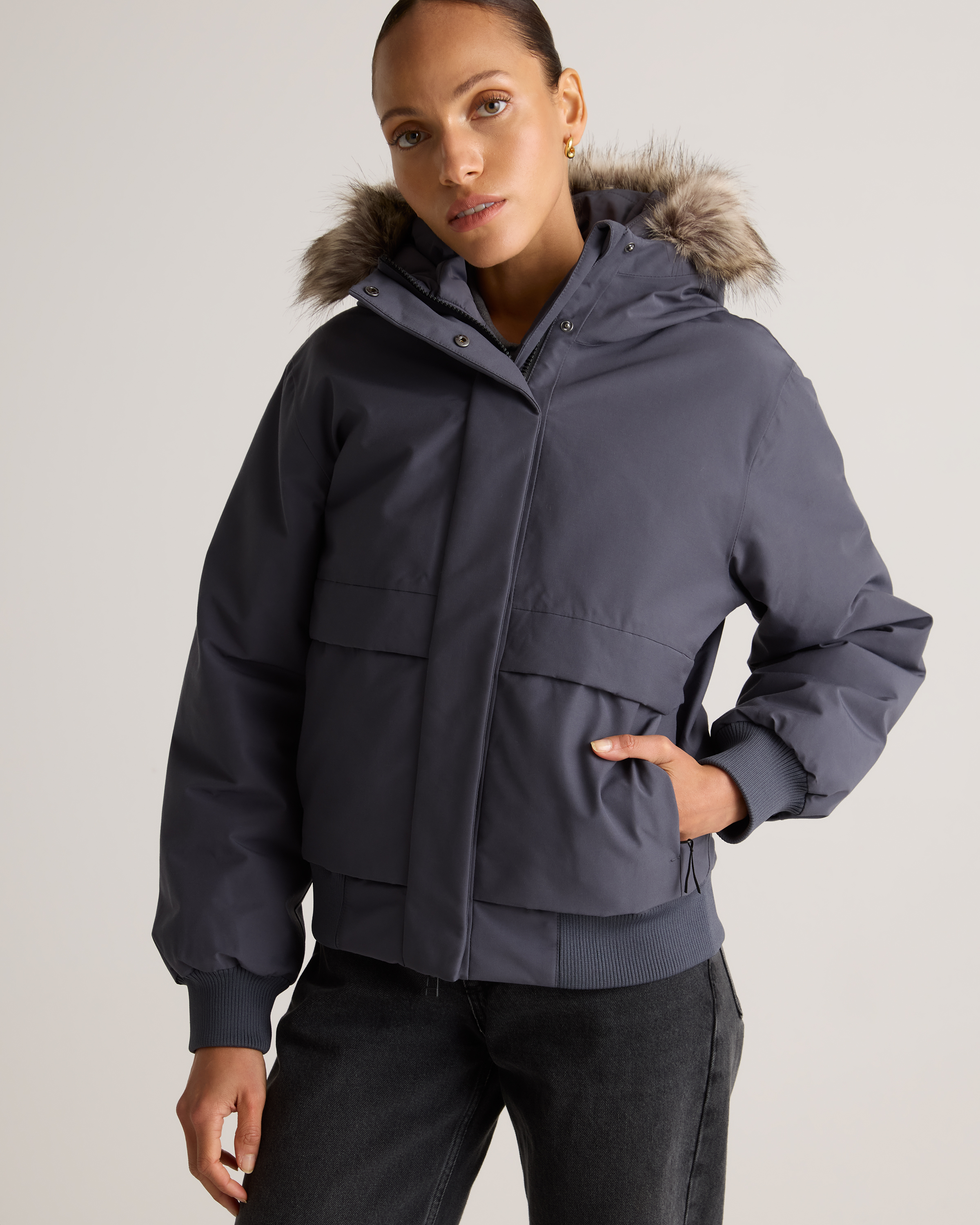 Responsible Down Hooded Short Parka — Image 14