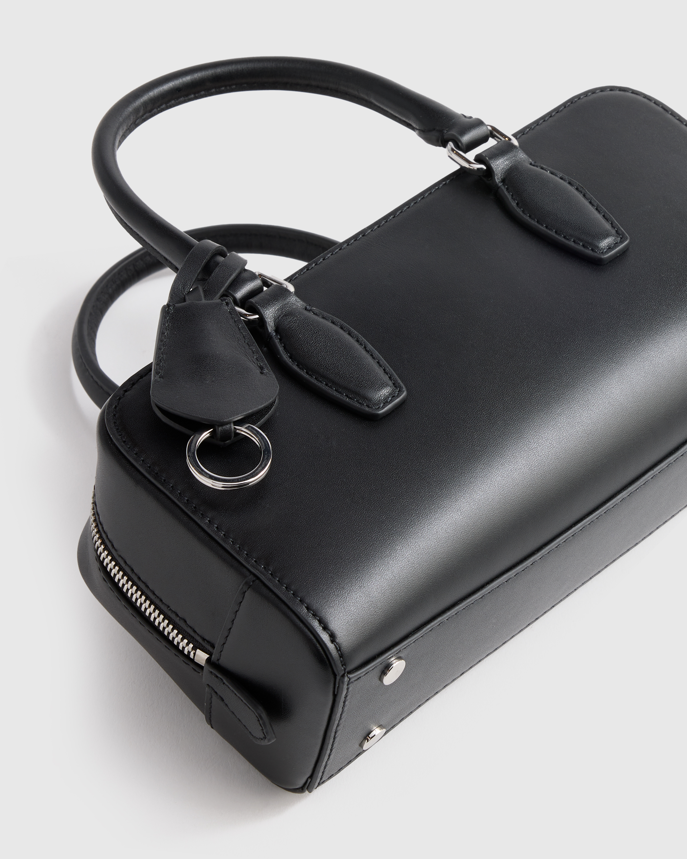 Italian Leather Mini Bowler Crossbody Satchel — Image 8
