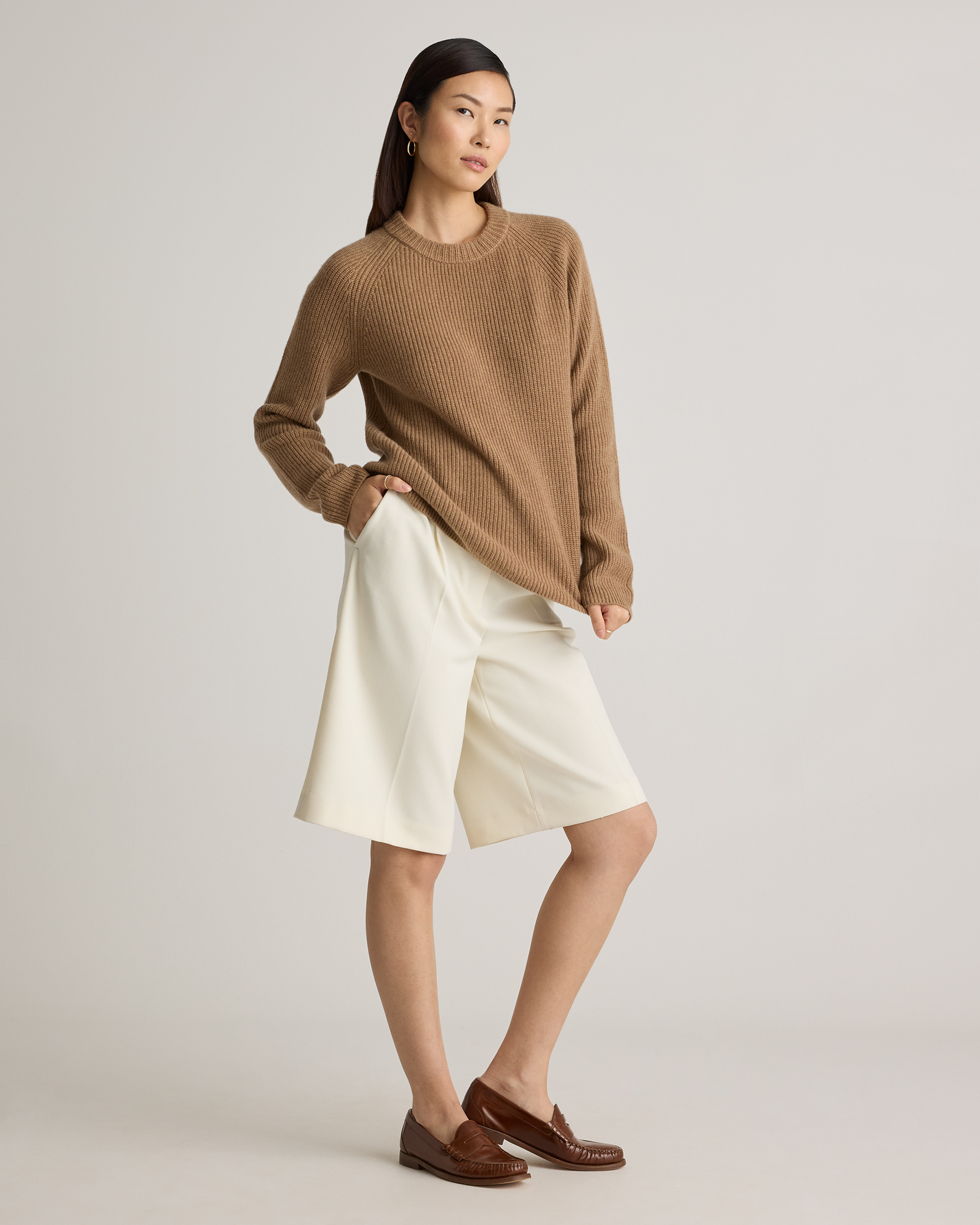 Mongolian Cashmere Fisherman Crewneck Sweater — Image 58
