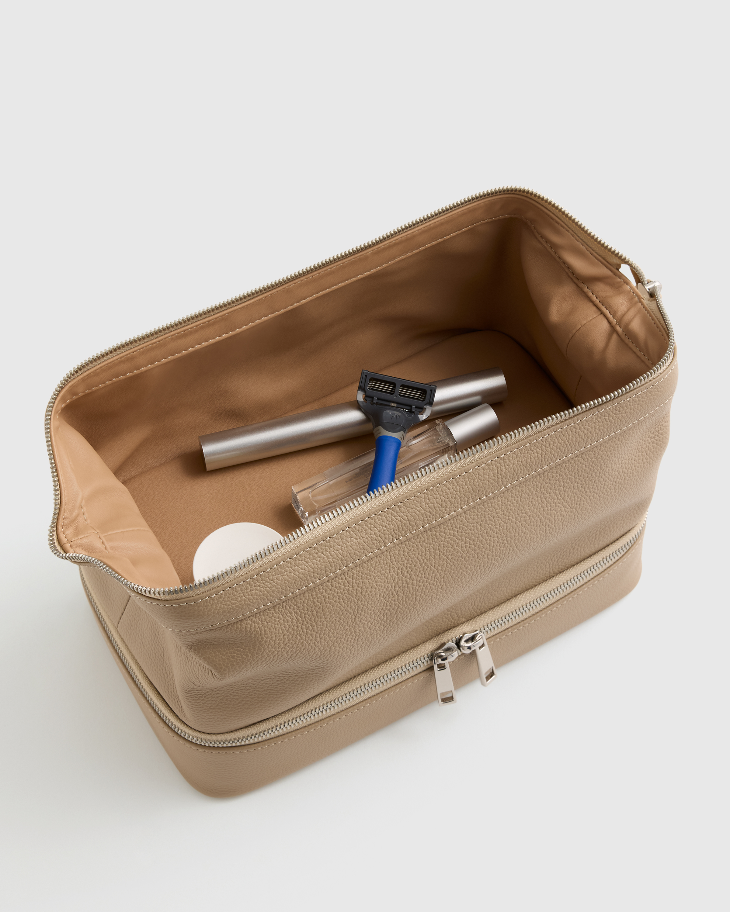 Italian Leather Dual Compartment Toiletry Bag — Image 13