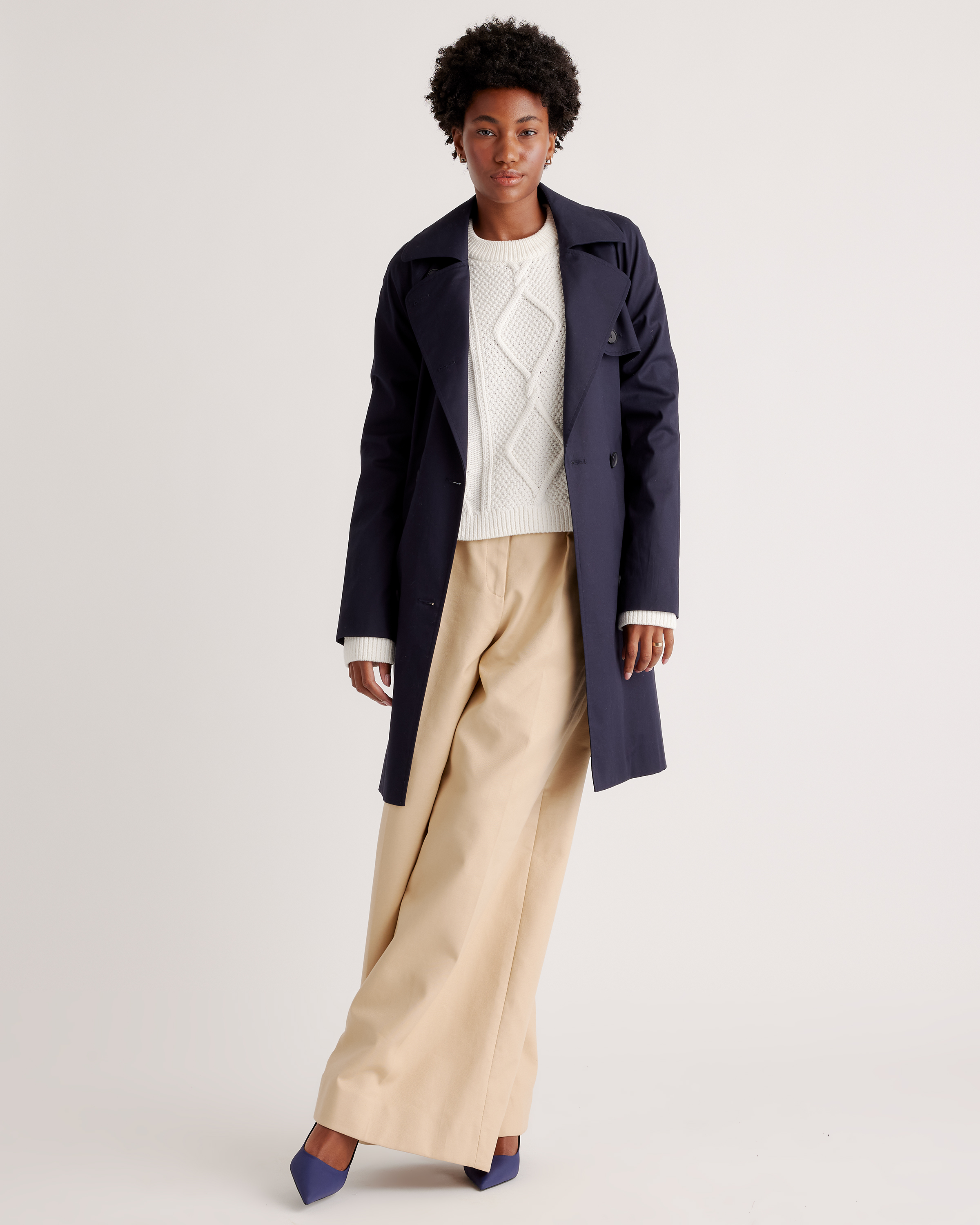 100% Organic Cotton Cropped Cable Crew Sweater — Image 21