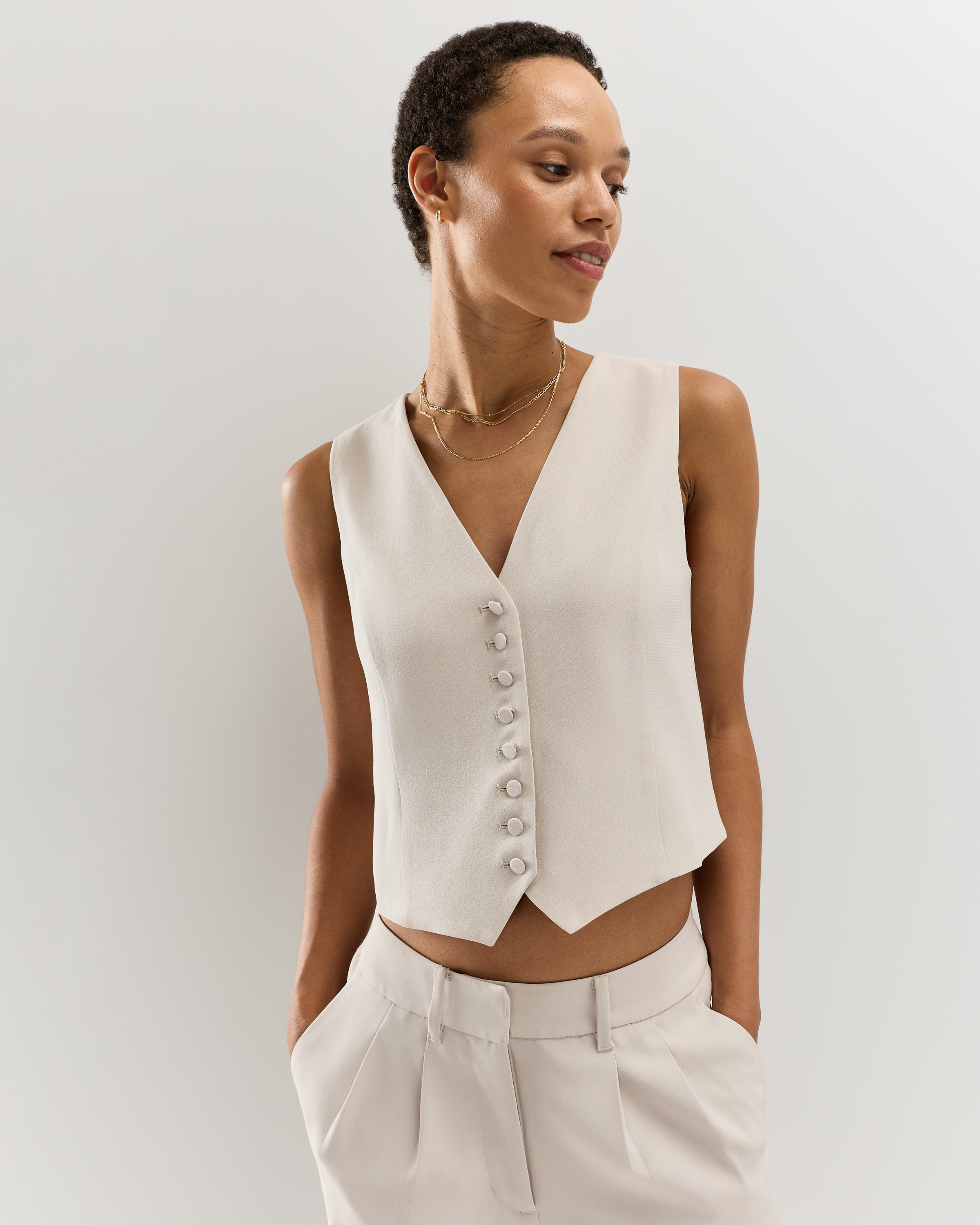 Fluid Crepe Vest — Image 4