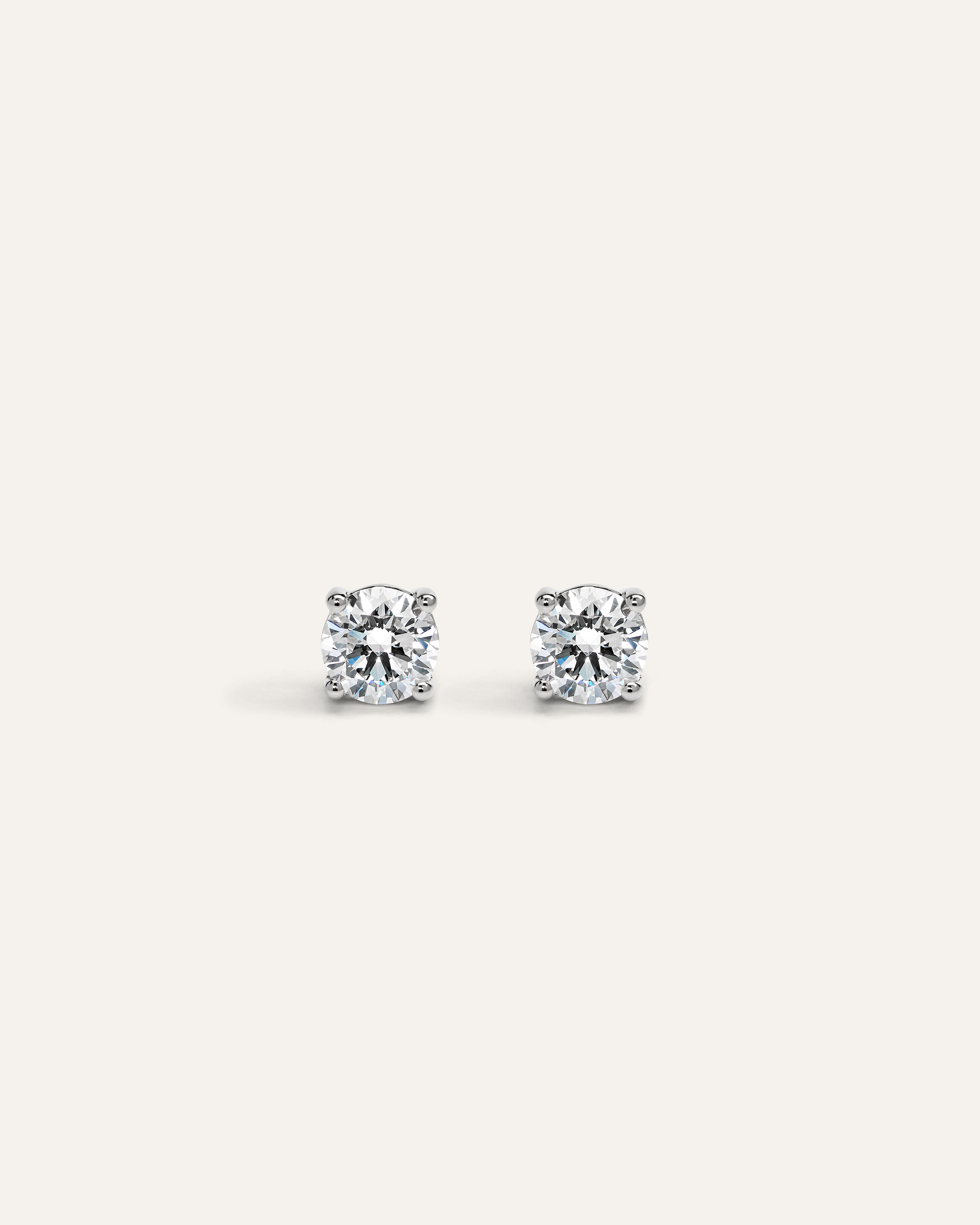 14K Gold Lab Grown Diamond Four-Prong Solitaire Studs - 1ctw — Image 6
