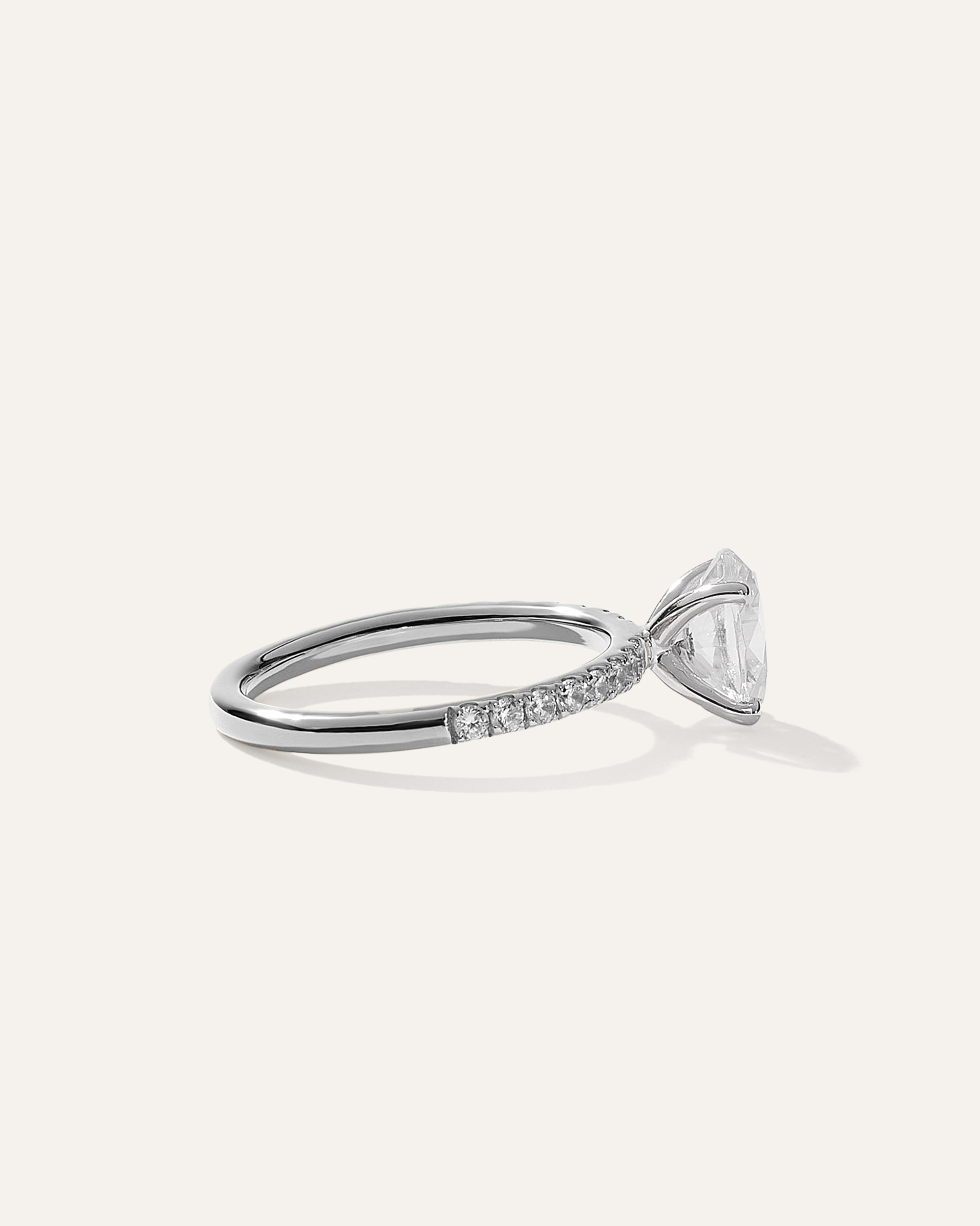 Lab Grown Diamond Oval Petite Pave Engagement Ring - 1.50ct — Image 11