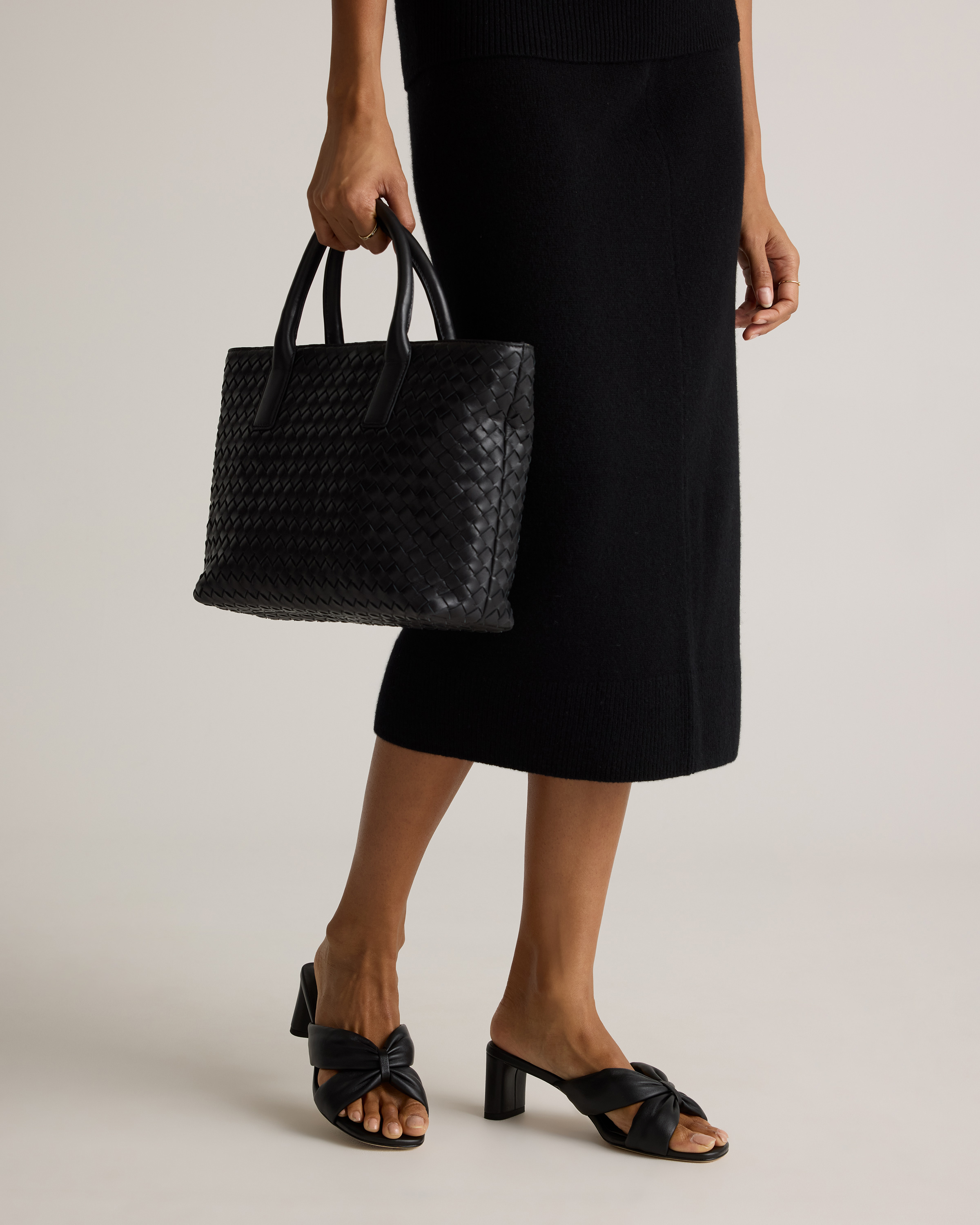 Italian Leather Twist Mid Heel Mule — Image 5
