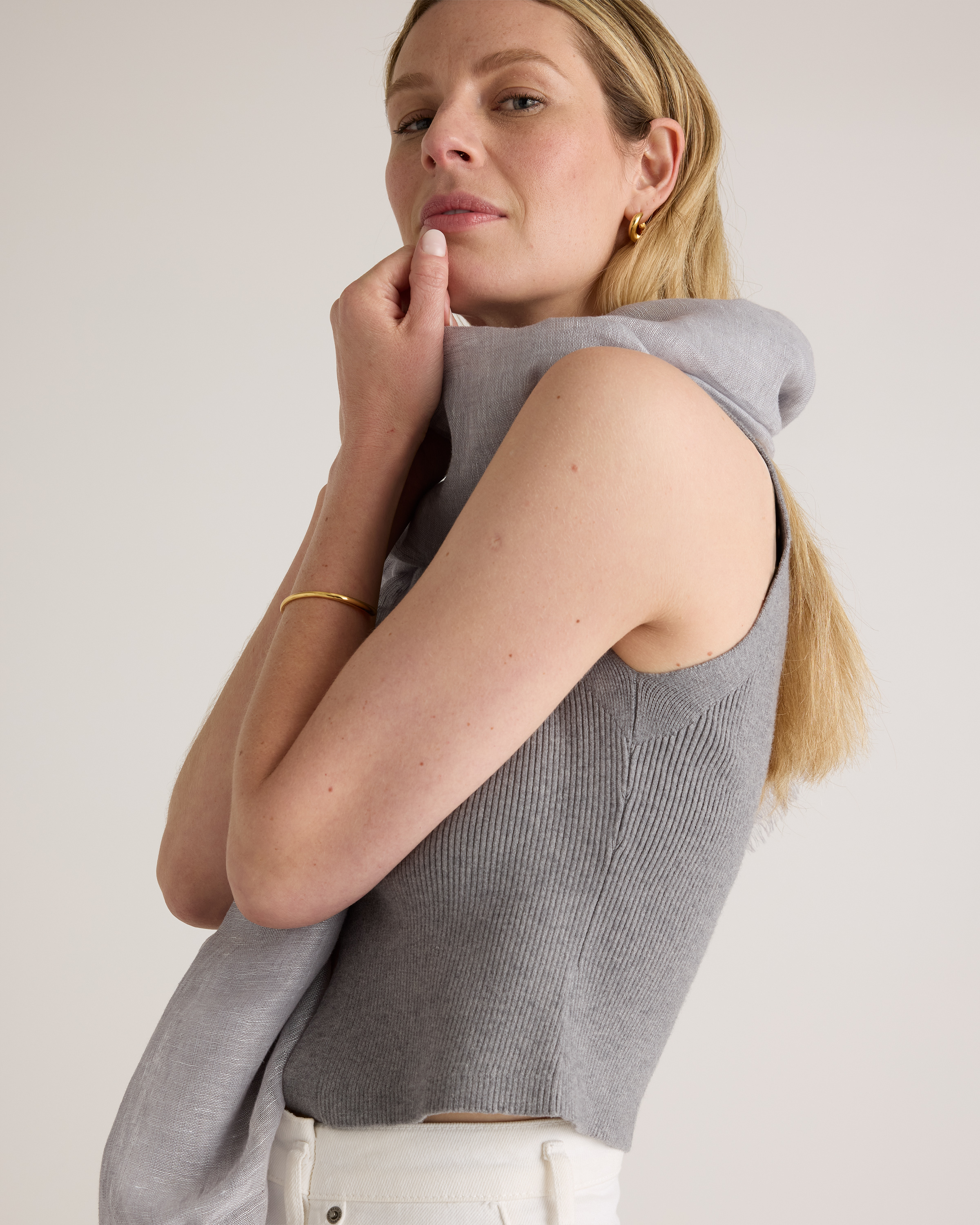 Lightweight Linen Silk Cashmere Scarf — Image 7