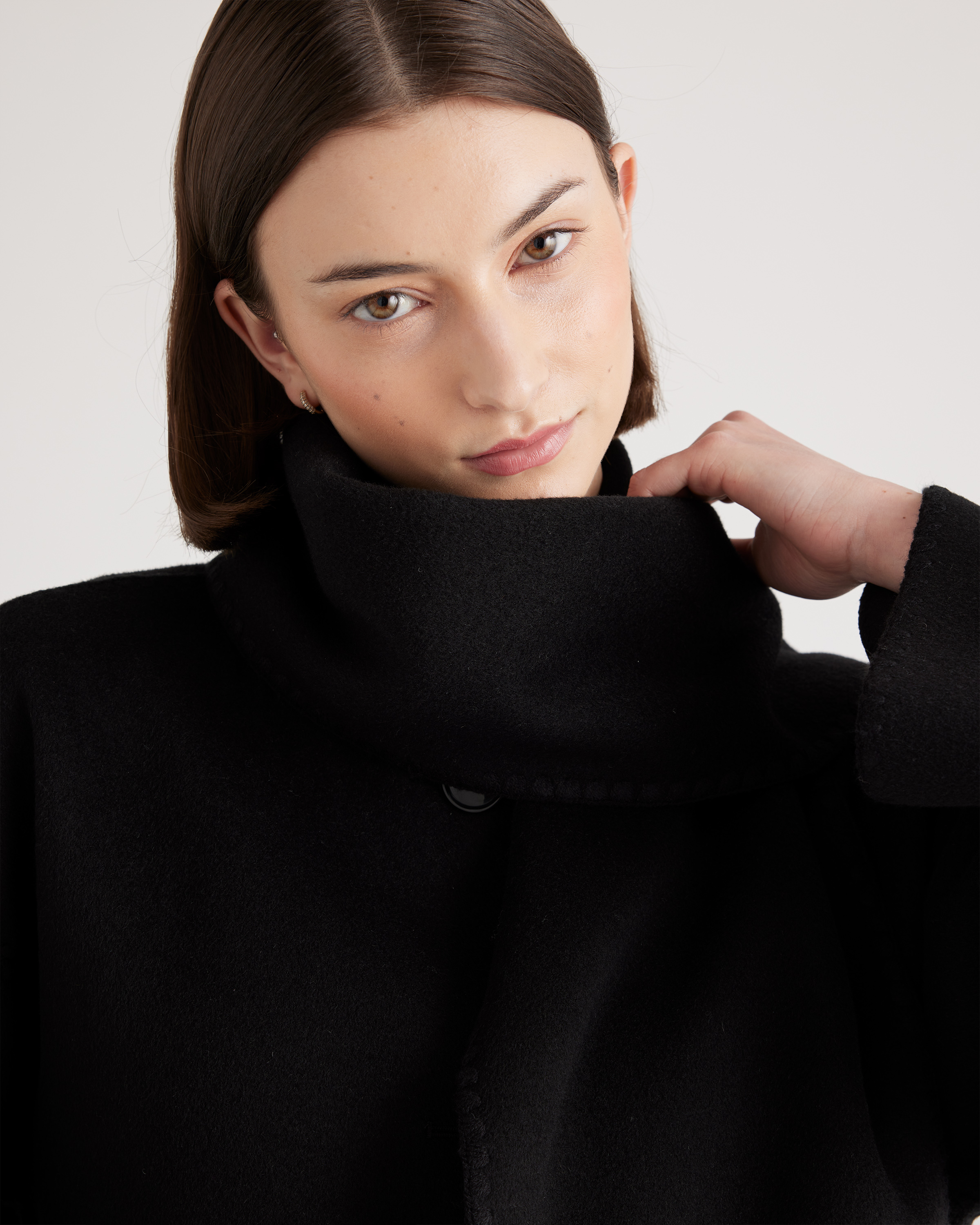 Double-Faced Merino Wool Scarf Coat — Image 18