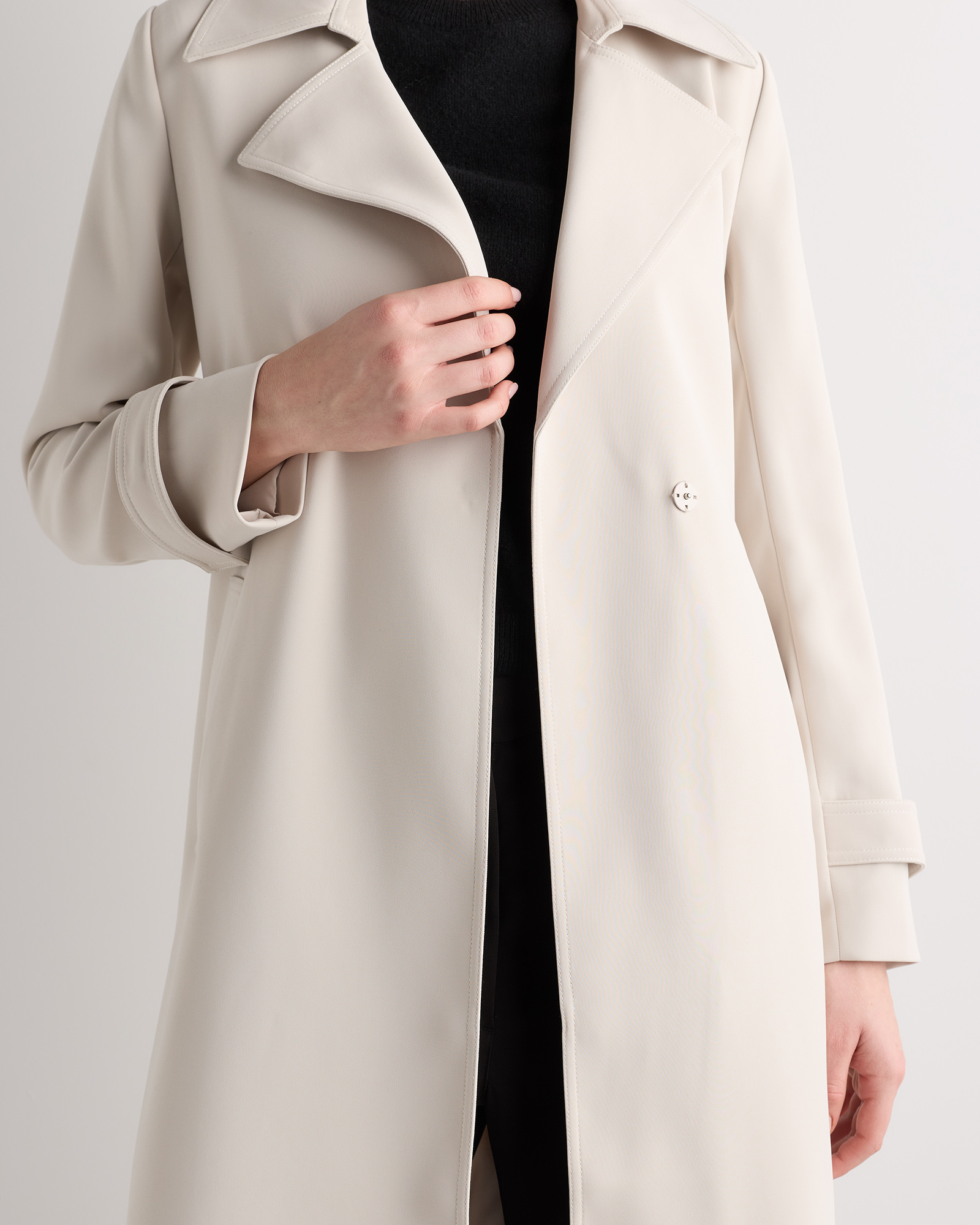 Stretch Crepe Trench Coat — Image 30