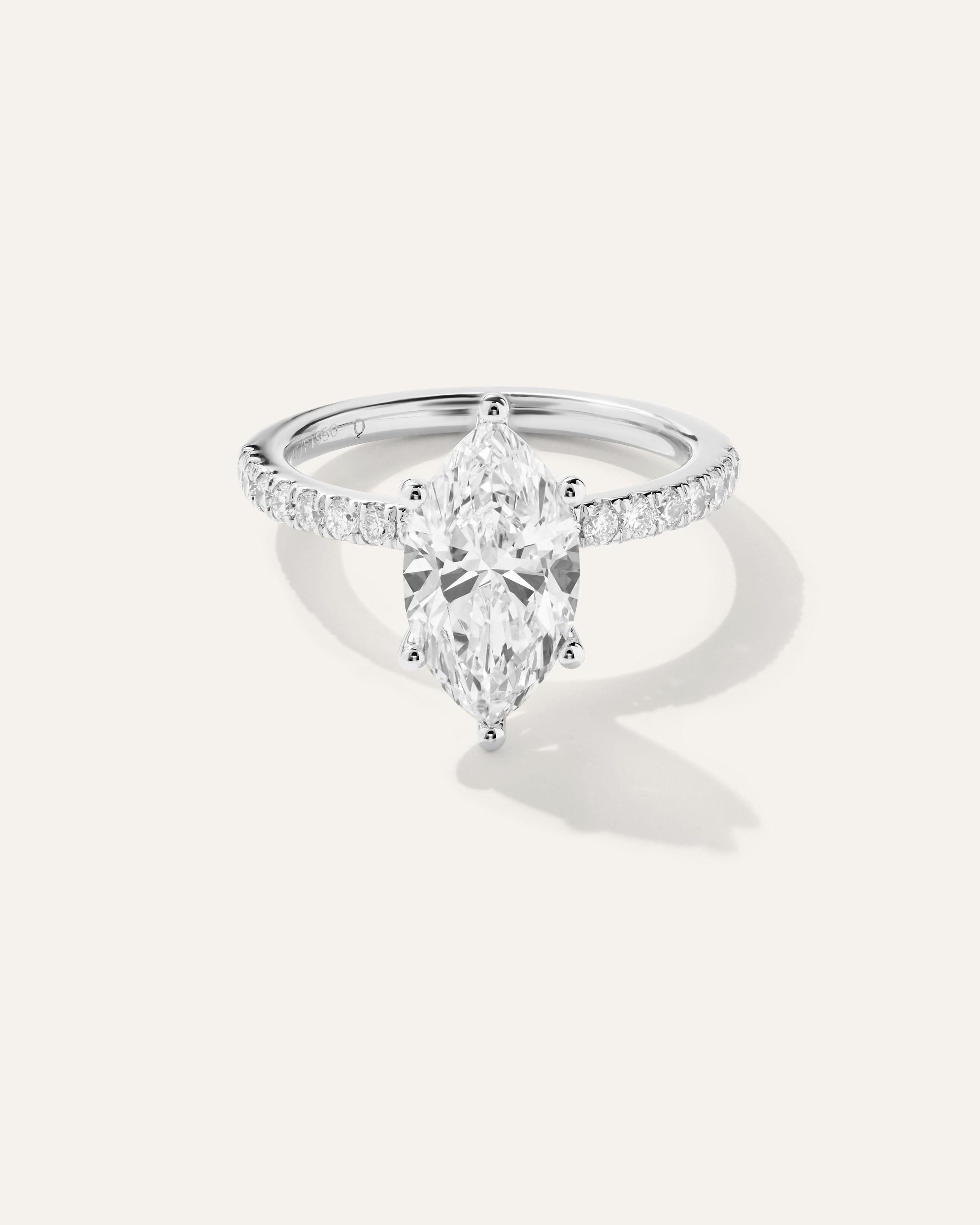 Lab Grown Diamond Marquise Petite Pave Engagement Ring - 2.5ct — Image 8
