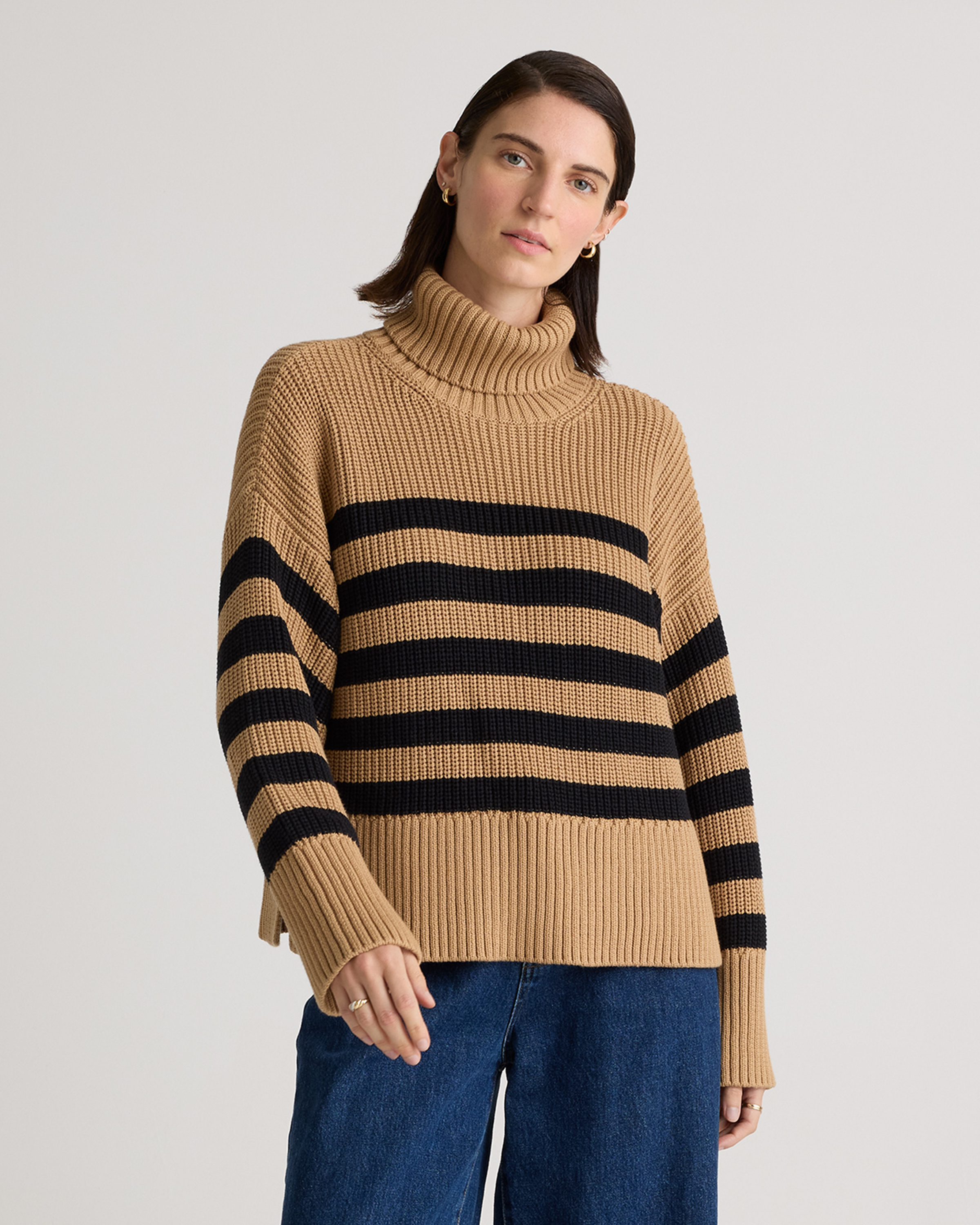 100% Organic Cotton Split Hem Turtleneck Sweater — Image 7