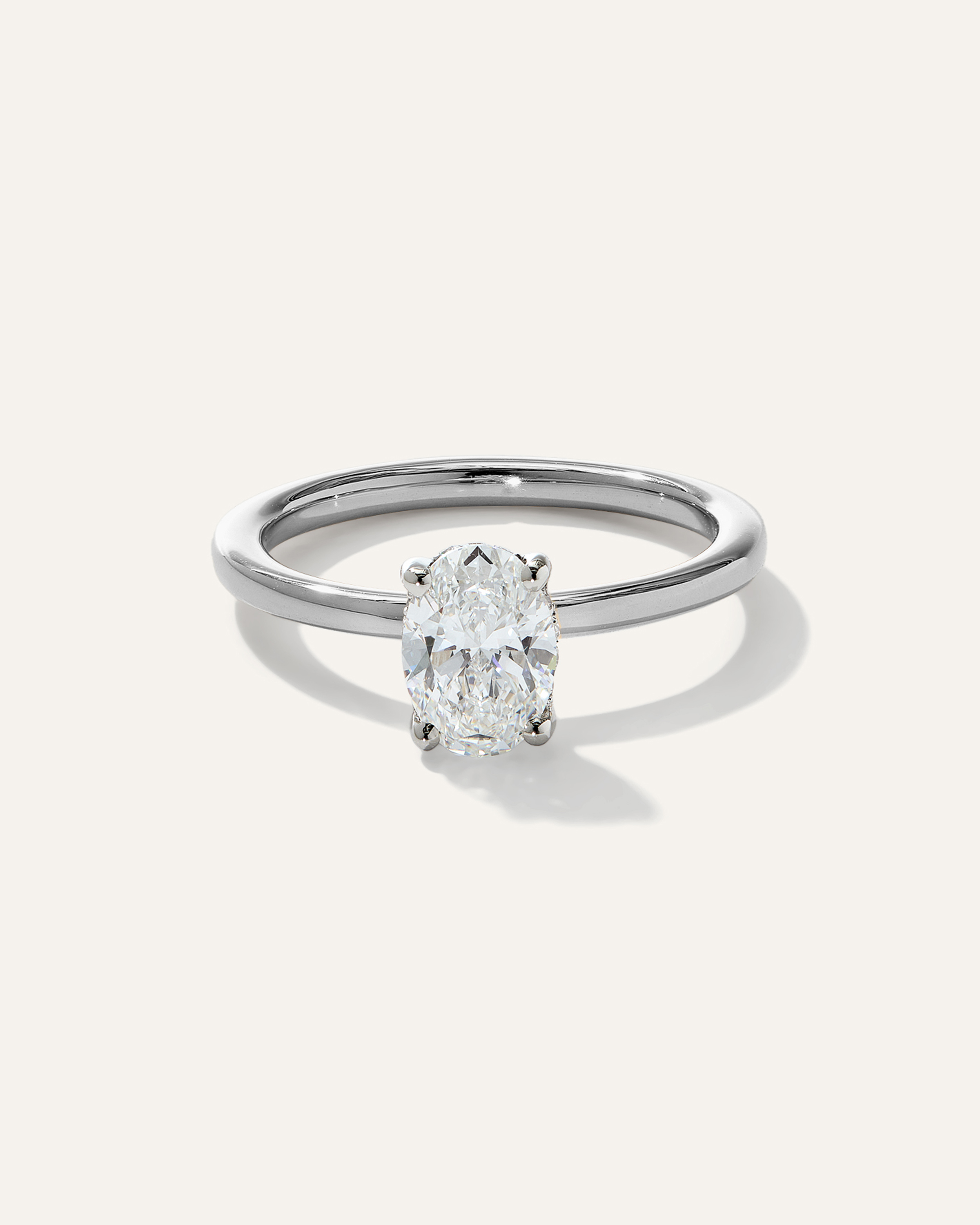 Lab Grown Diamond Oval Petite Hidden Halo Engagement Ring - 1ct — Image 8