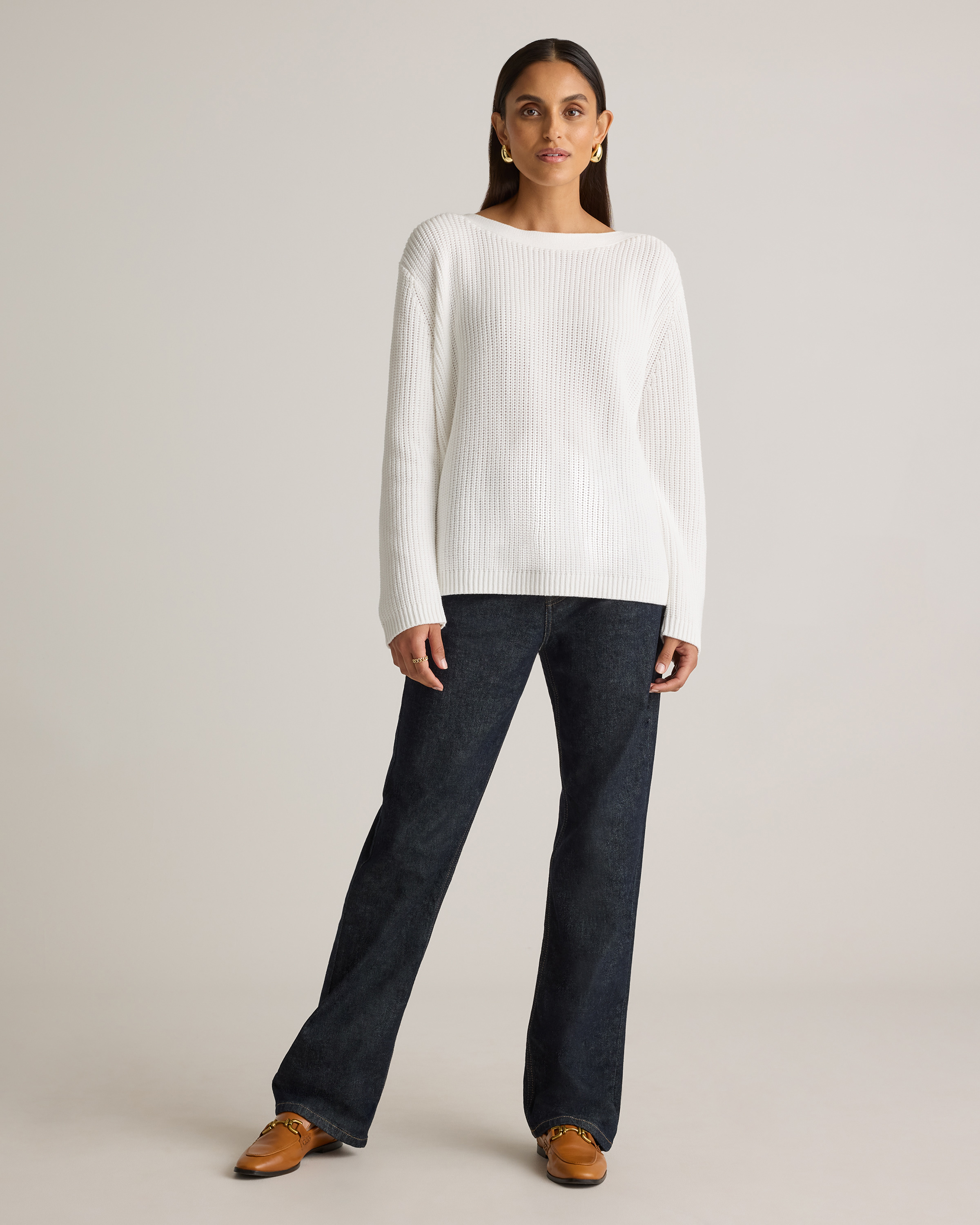 100% Organic Cotton Fisherman Boatneck Sweater — Image 38