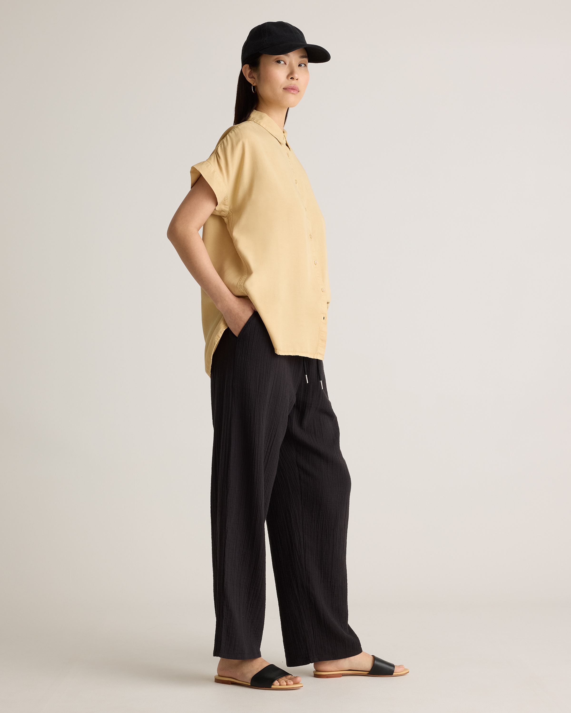 100% Organic Cotton Gauze Straight Leg Pants — Image 12