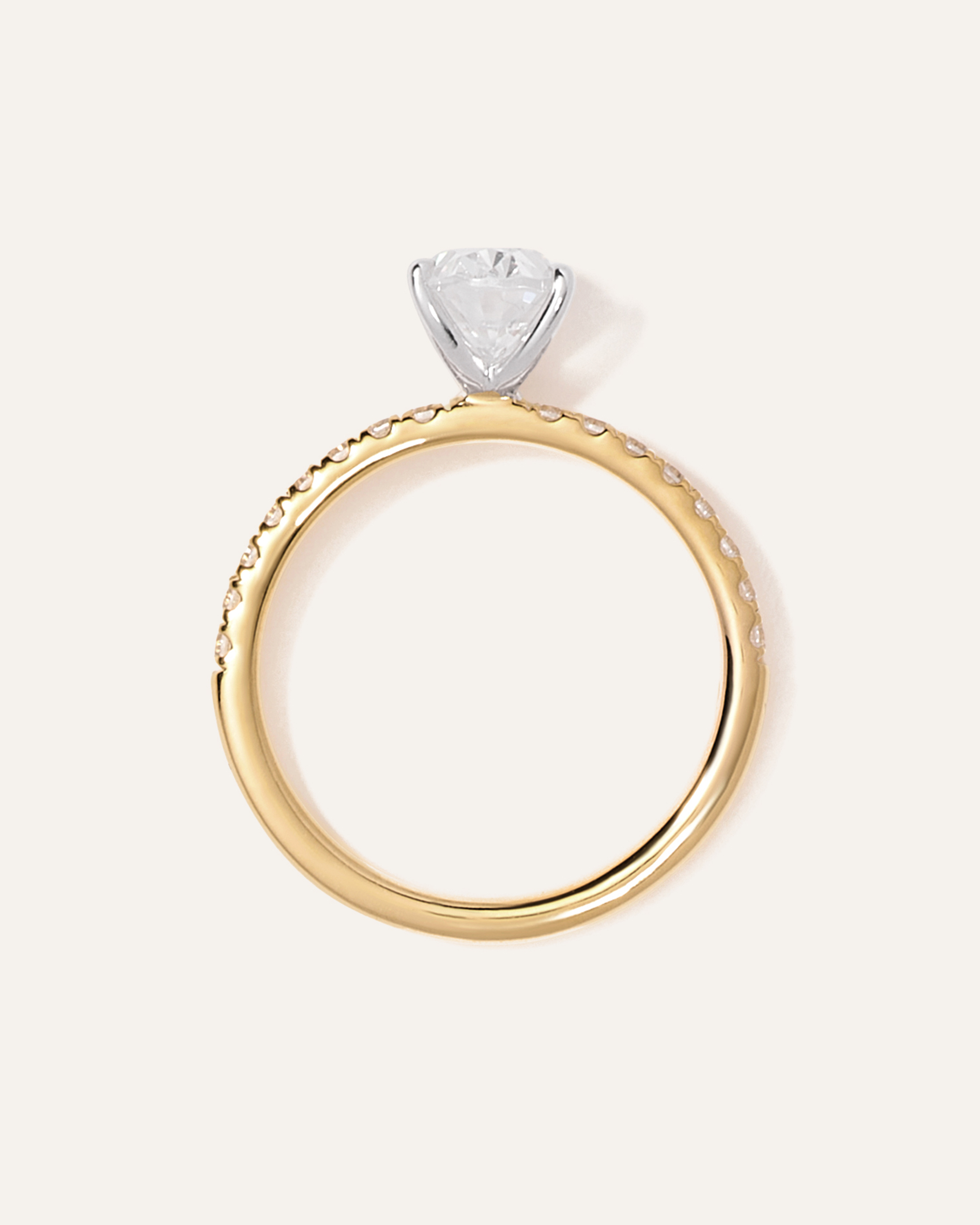 Lab Grown Diamond Oval Petite Pave Engagement Ring - 1.50ct — Image 6