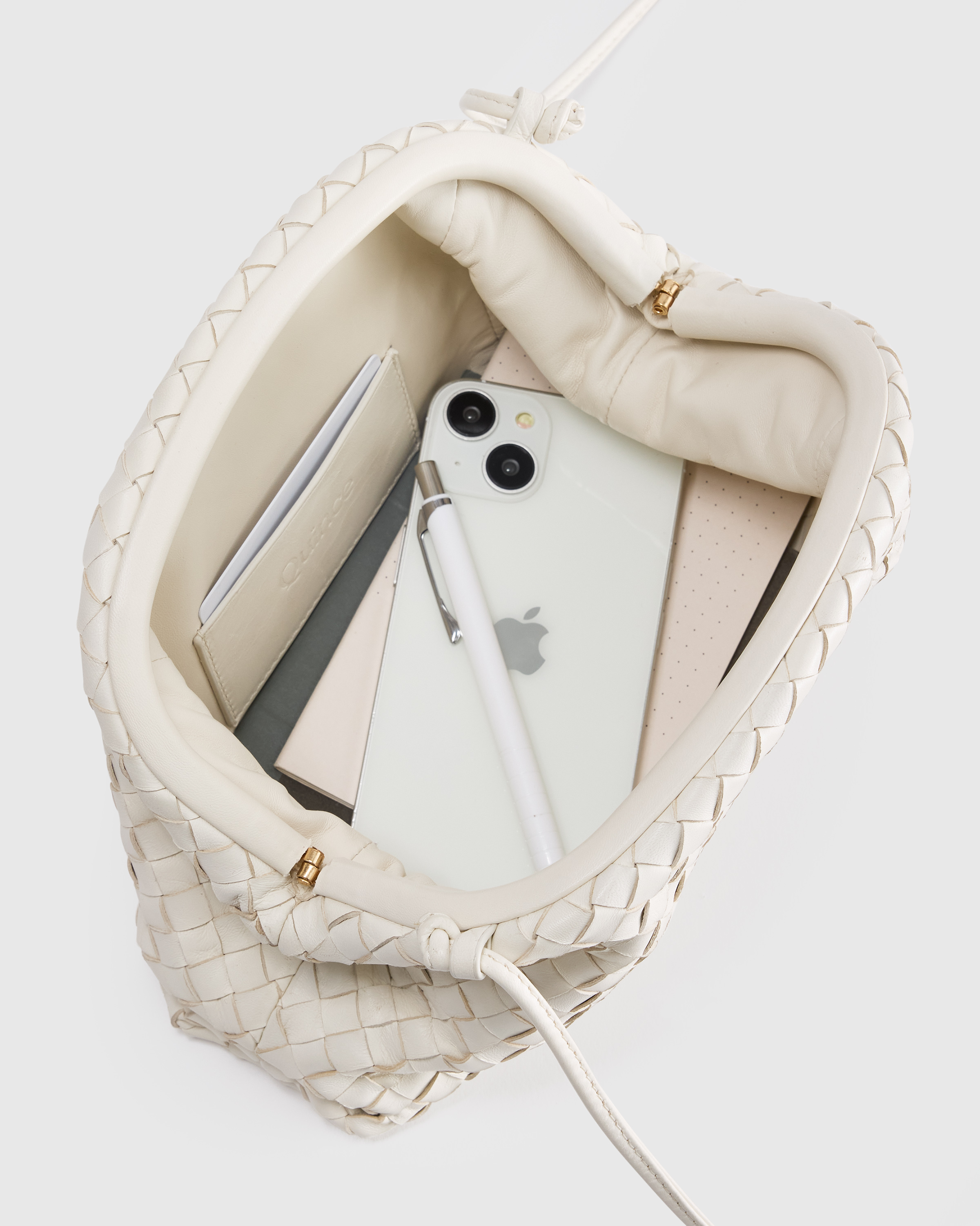 Italian Leather Handwoven Pouch Crossbody Clutch — Image 15